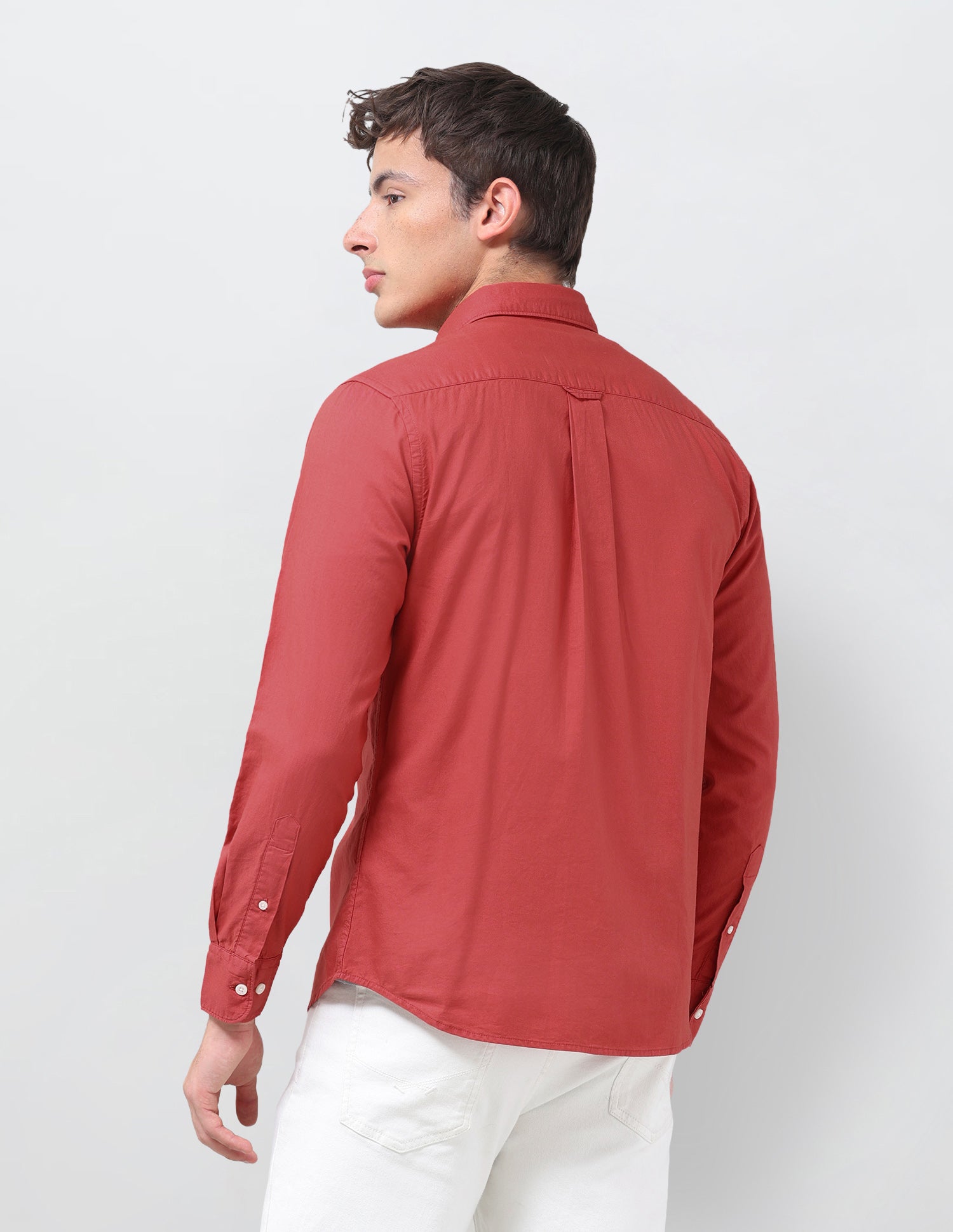 Solid Tailored Fit Shirt Orange - U.S. Polo Assn. India | Large