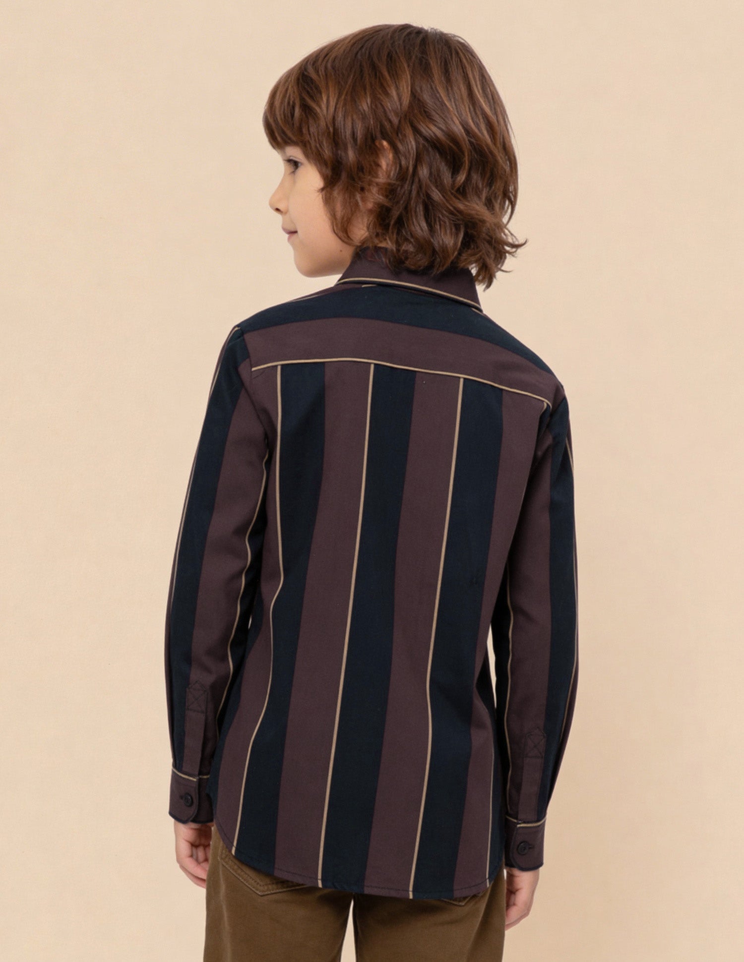 Vertical Striped Regular Fit Shirt Maroon - U.S. Polo Assn. India | Large