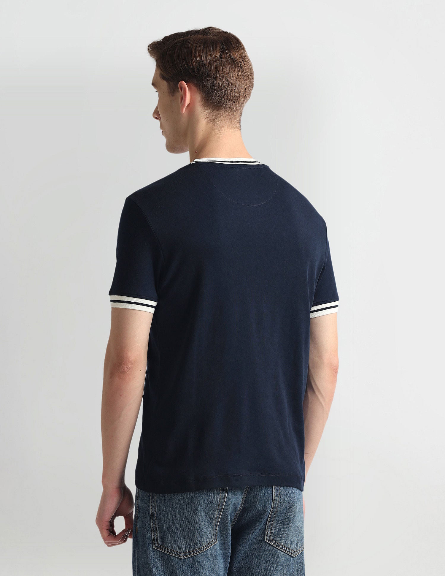 Crew Neck Solid T-Shirt Navy - U.S. Polo Assn. India | Large