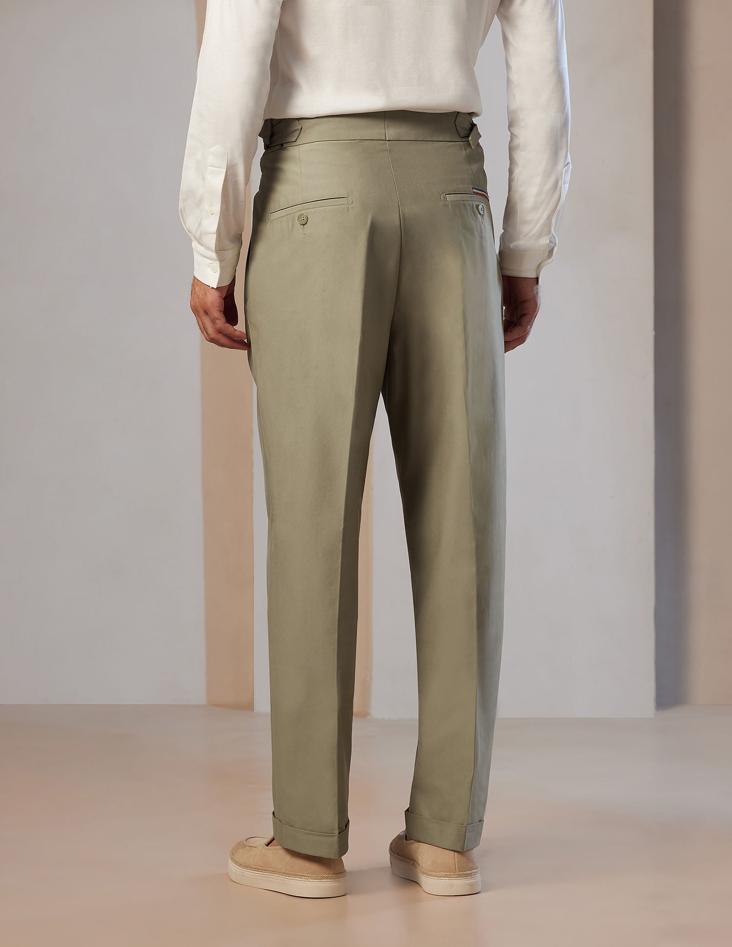 Pacho X Denver Slim Pleated Trousers Sage - U.S. POLO ASSN. | Large