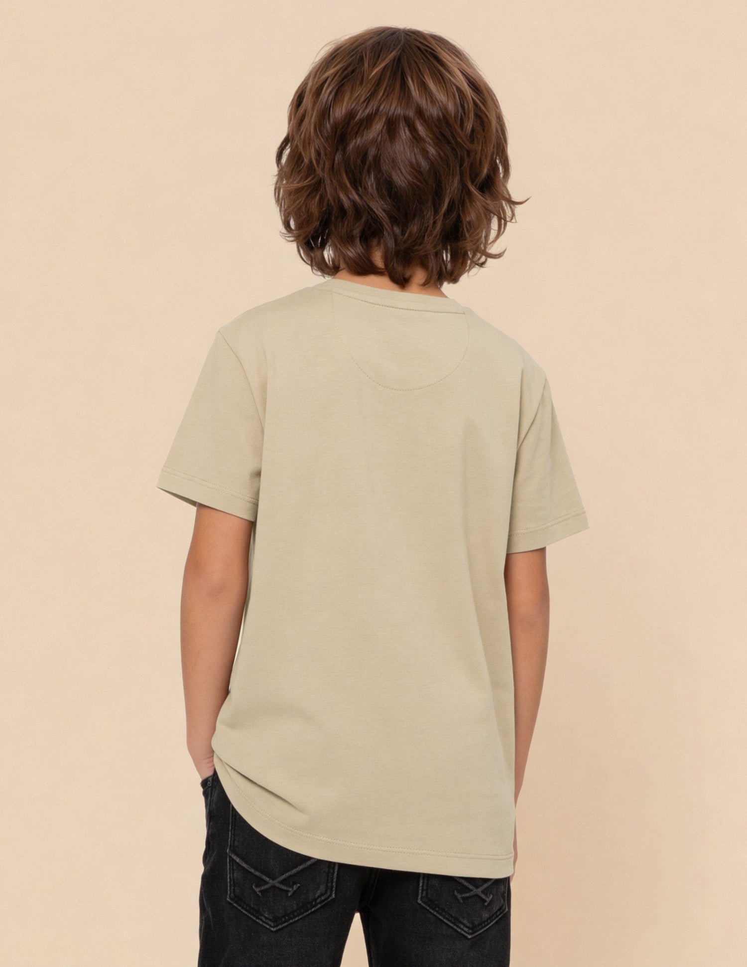 Solid Oversized Fit T-Shirt Beige - U.S. Polo Assn. India | Large