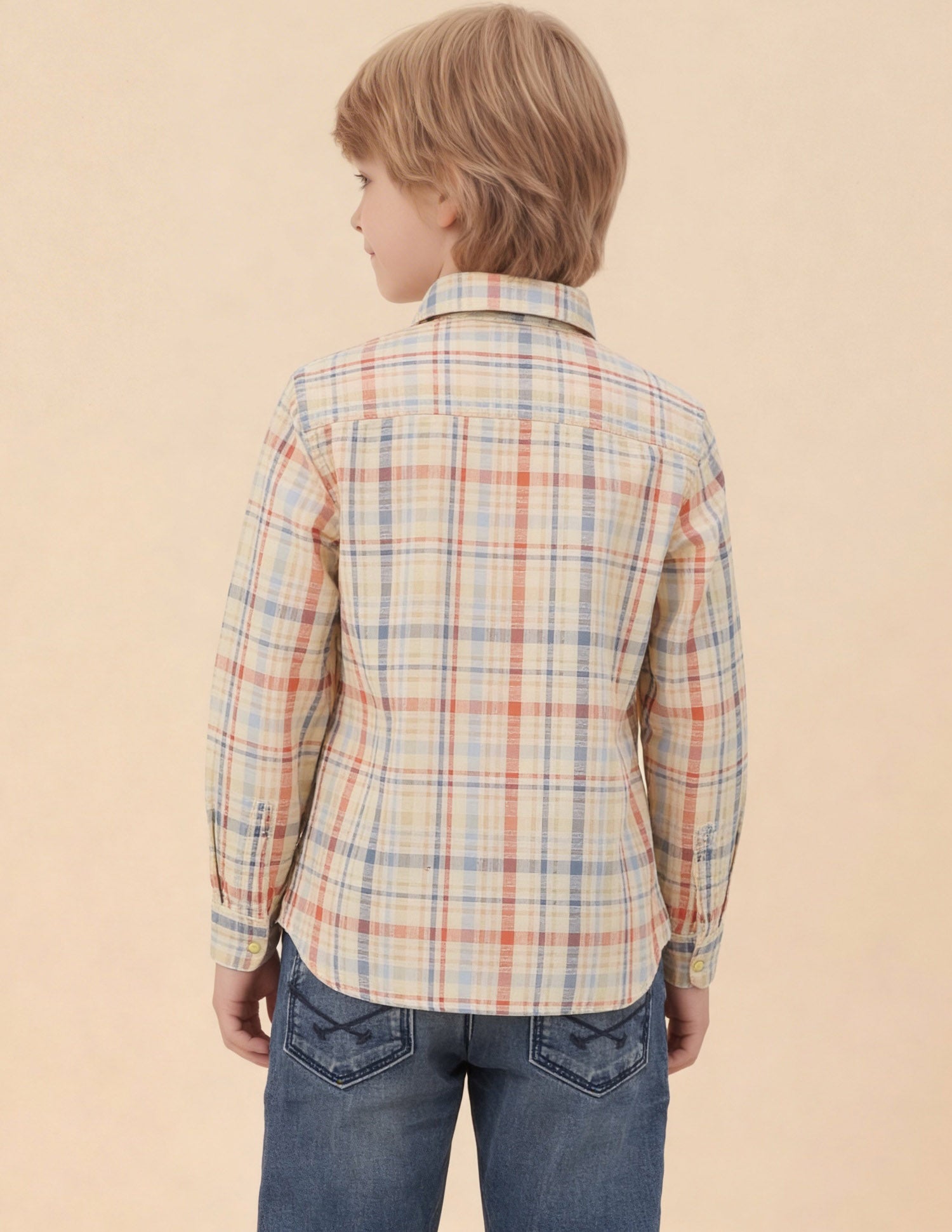 Plaid Checked Dobby Weave Shirt Off White - U.S. Polo Assn. India | Large