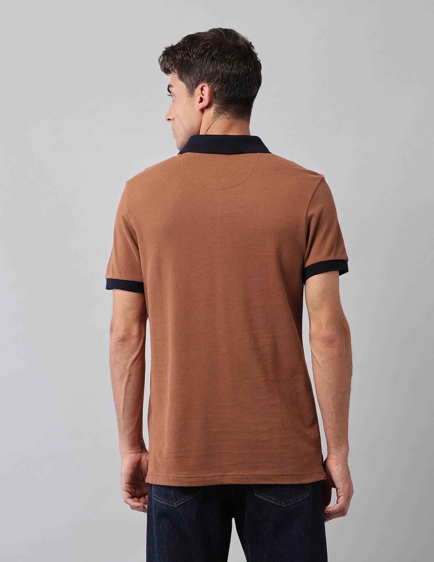 Solid Muscle Fit Polo Shirt Brown - U.S. Polo Assn. India | Large