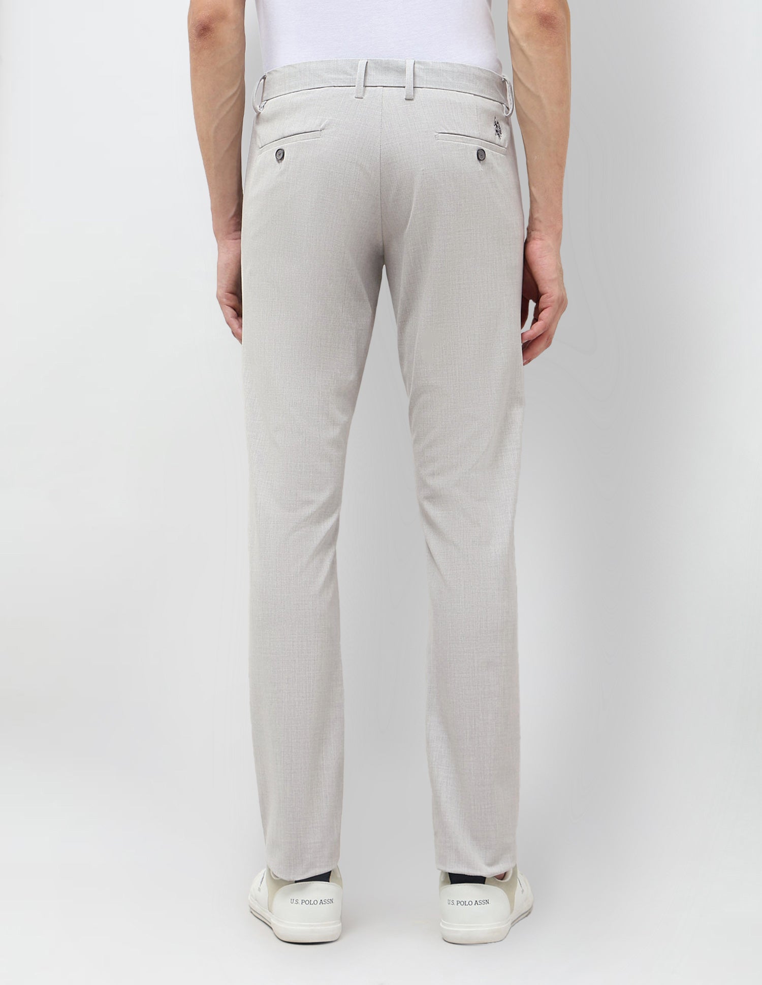 Heathered Slim Fit Trousers Light Grey - U.S. POLO ASSN. | Large