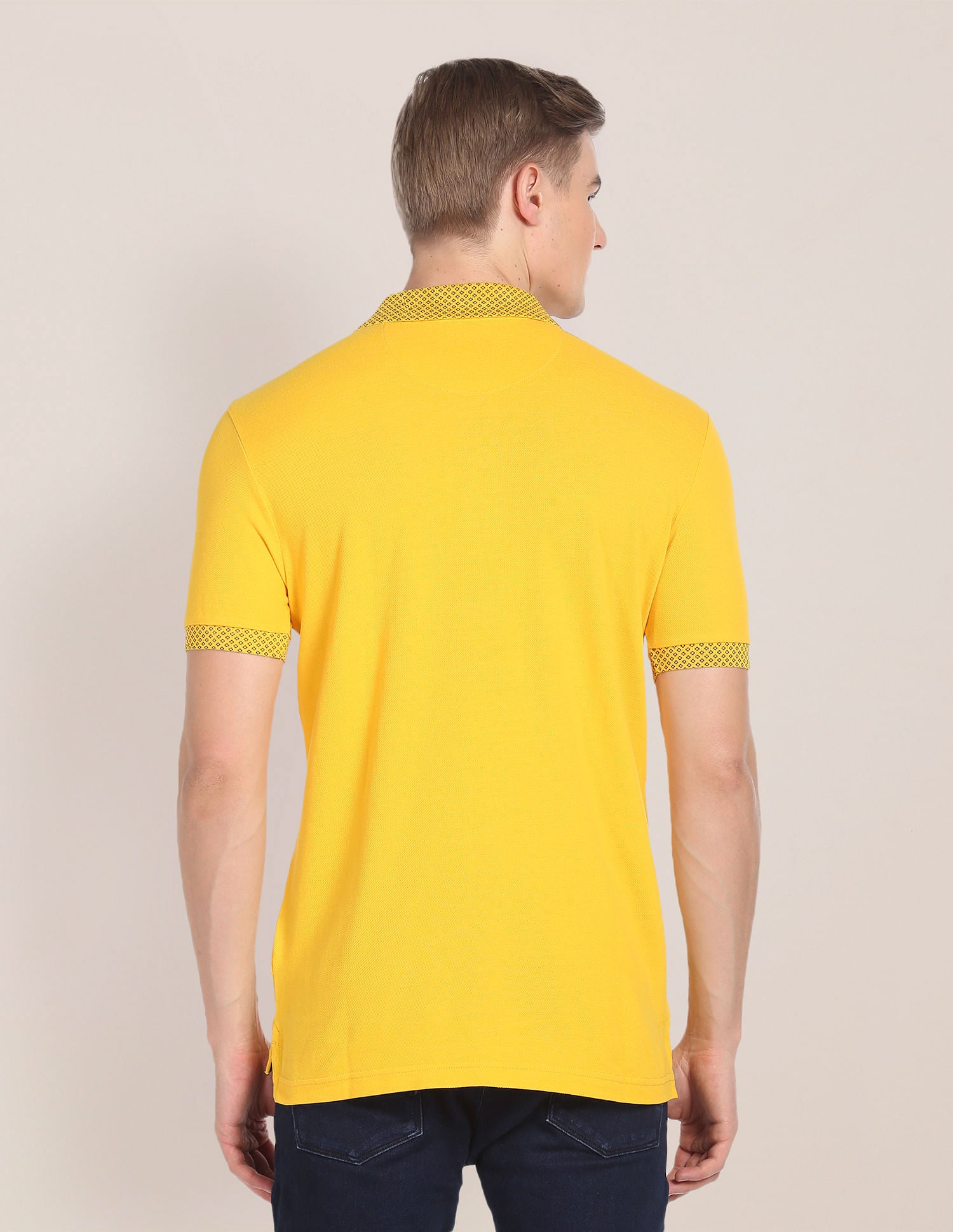 Solid Cotton Polo Shirt Yellow - U.S. Polo Assn. India | Large