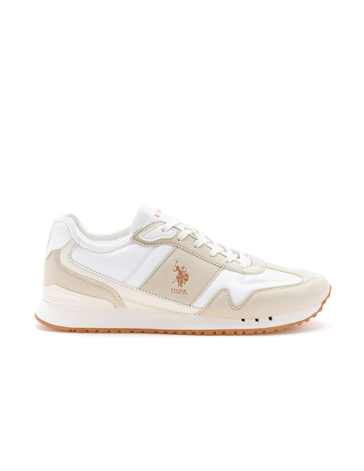 Men Tygo Beige Retro Sneakers Beige and White - U.S. Polo Assn. India | Large