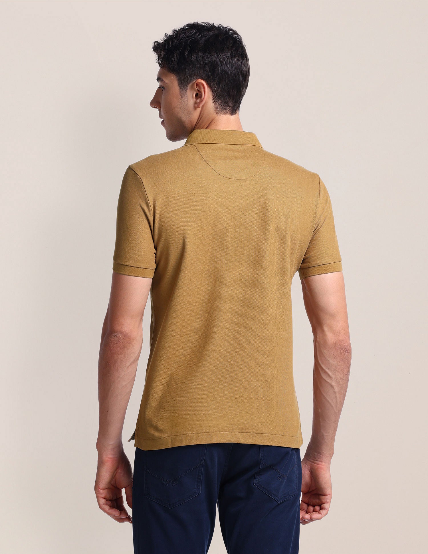 Solid Slim Fit Polo Shirt Mustard - U.S. Polo Assn. India | Large