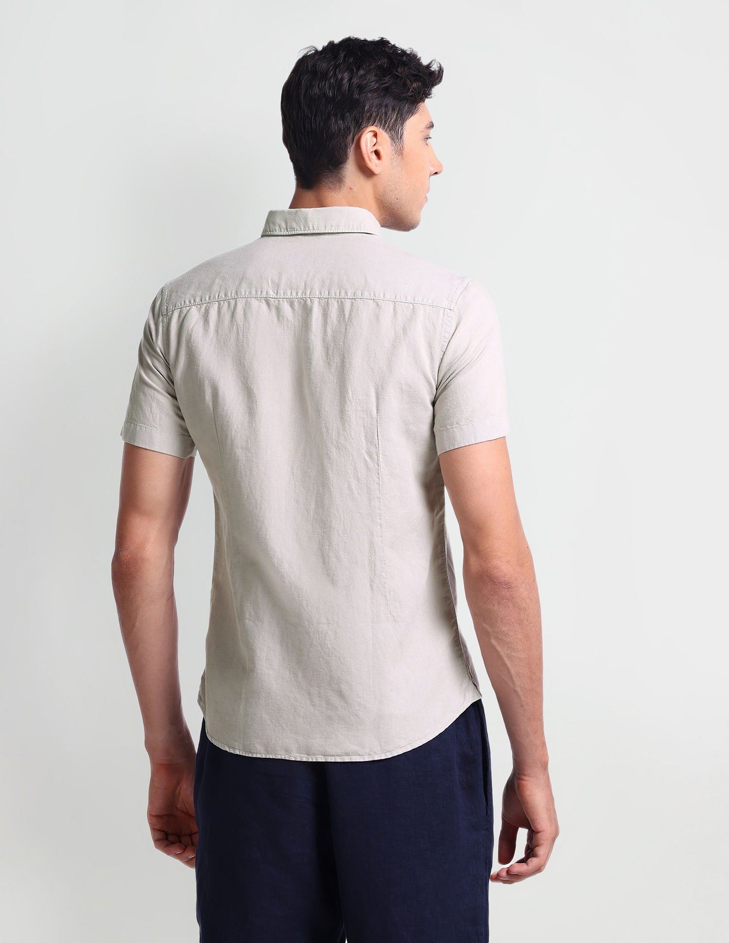 Slim Fit Short Sleeve Shirt Grey - U.S. Polo Assn. India | Large