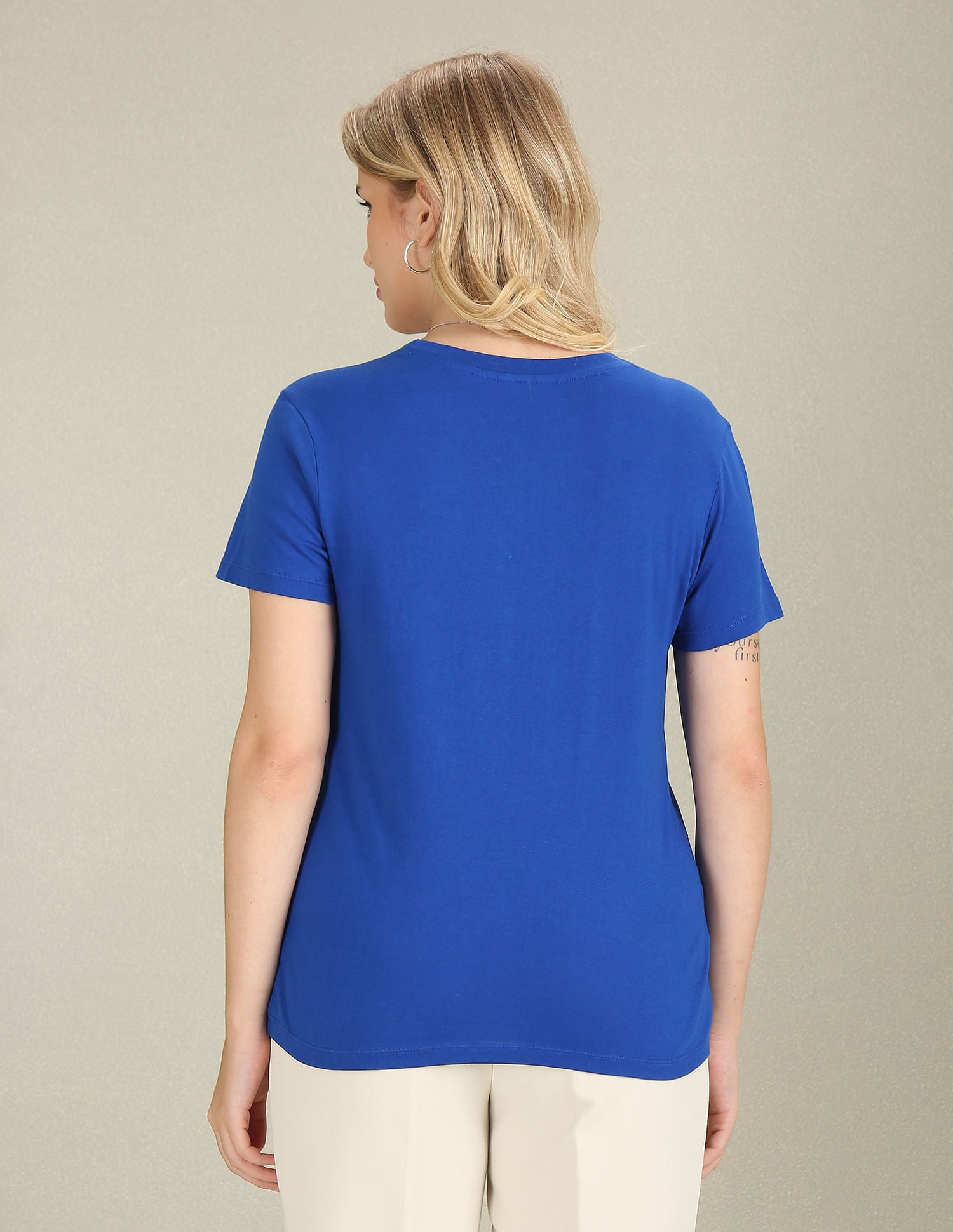 Brand Print Slim Fit T-Shirt Royal Blue - U.S. POLO ASSN. | Large