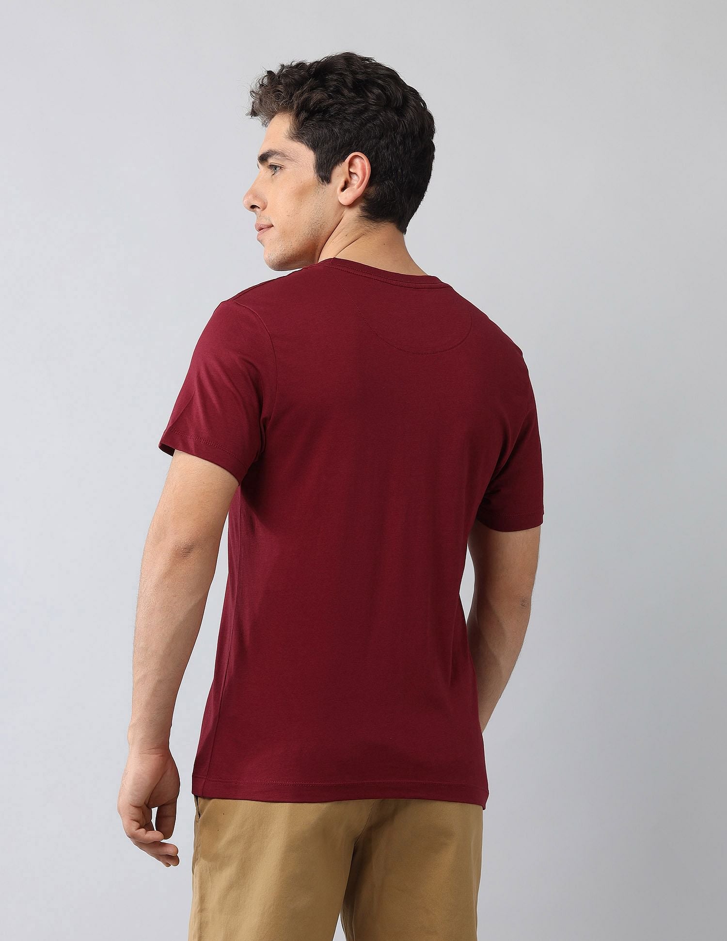 Muscle Fit Brand Printed T-Shirt Wine - U.S. Polo Assn. India | Large