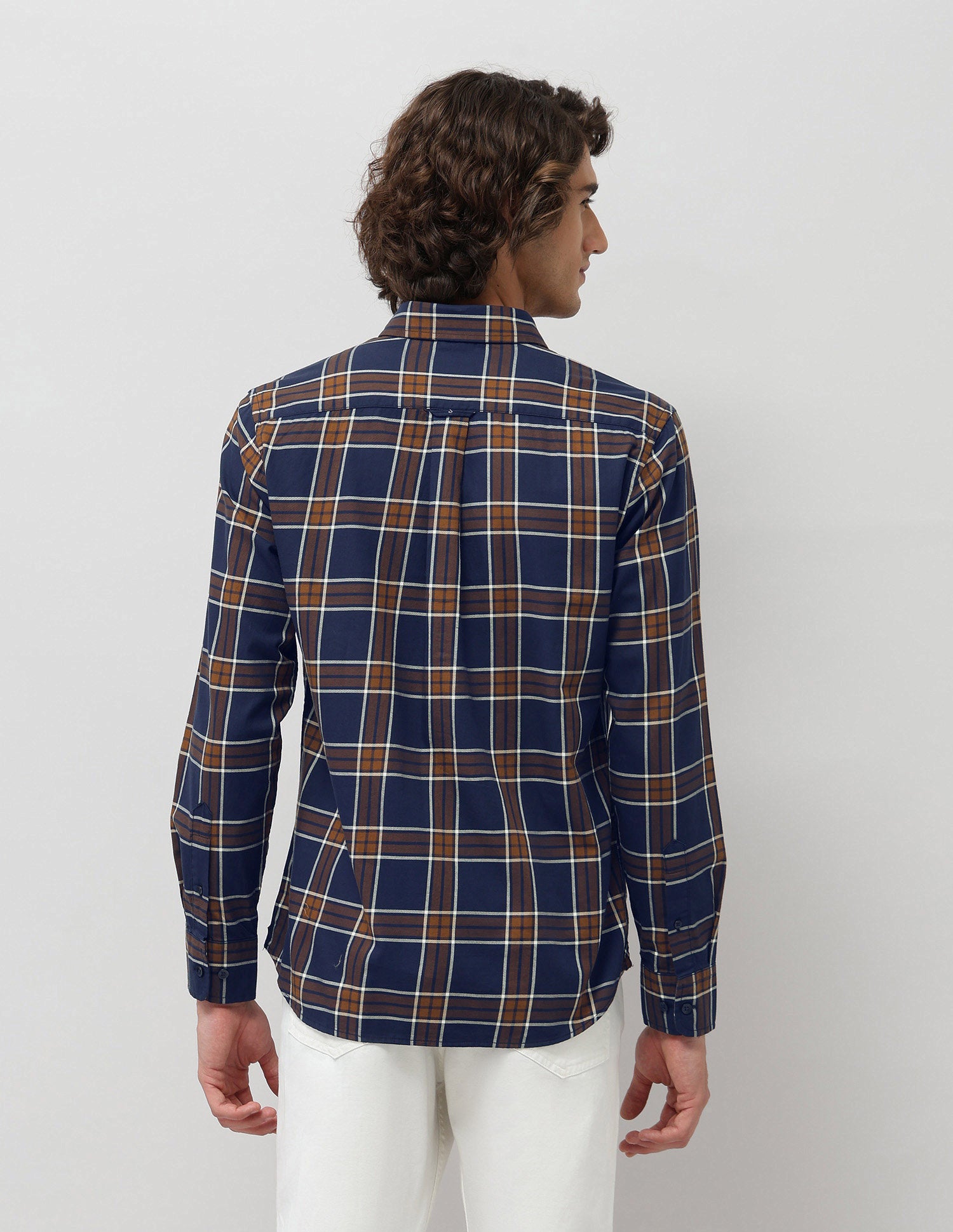 Grid Tattersall Checked Tailored Fit Shirt Navy - U.S. POLO ASSN. | Large