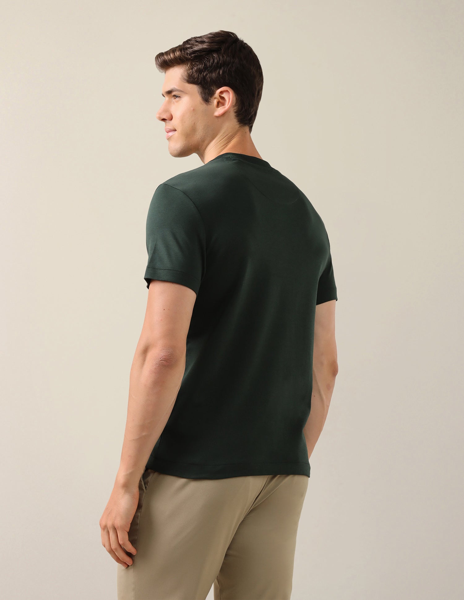 Brand Printed Slim Fit T-Shirt Dark Green - U.S. Polo Assn. India | Large