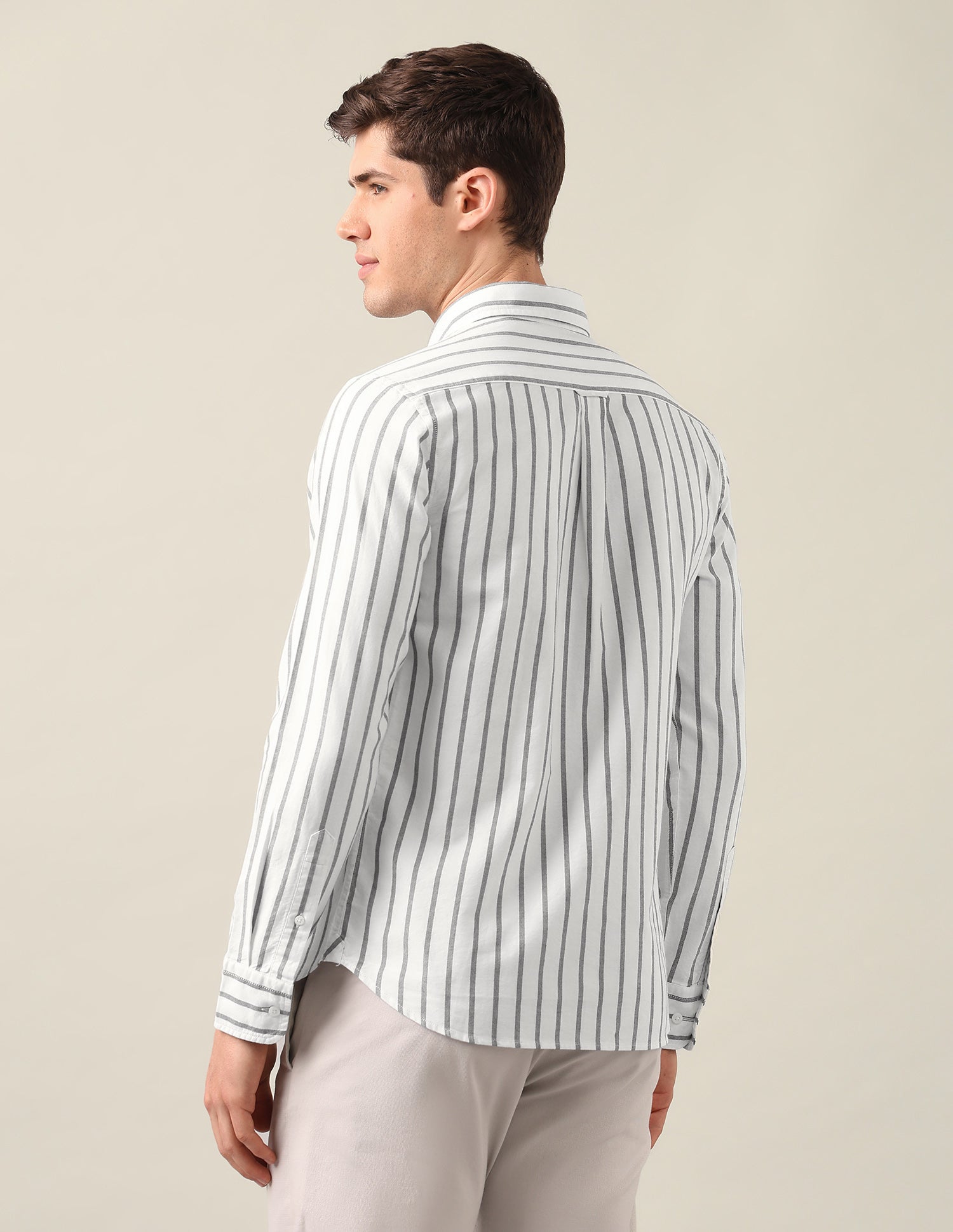 Vertical Striped Oxford Shirt White - U.S. Polo Assn. India | Large