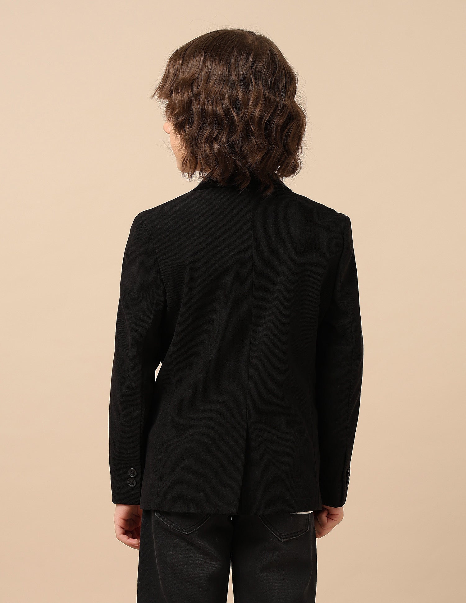 Boys Solid Regular Fit Blazer Black - U.S. POLO ASSN. | Large