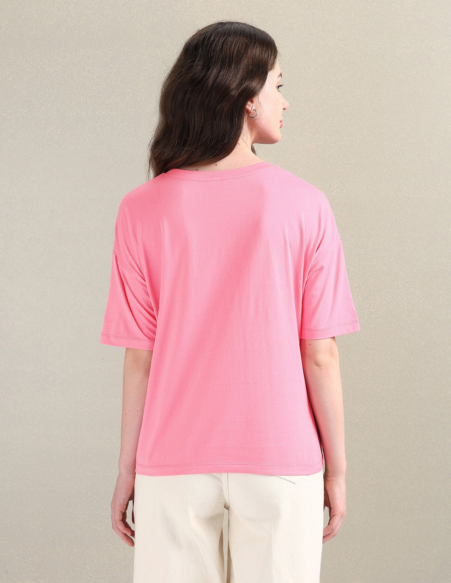 Cutwork Logo Cotton T-Shirt Pink - U.S. POLO ASSN. | Large