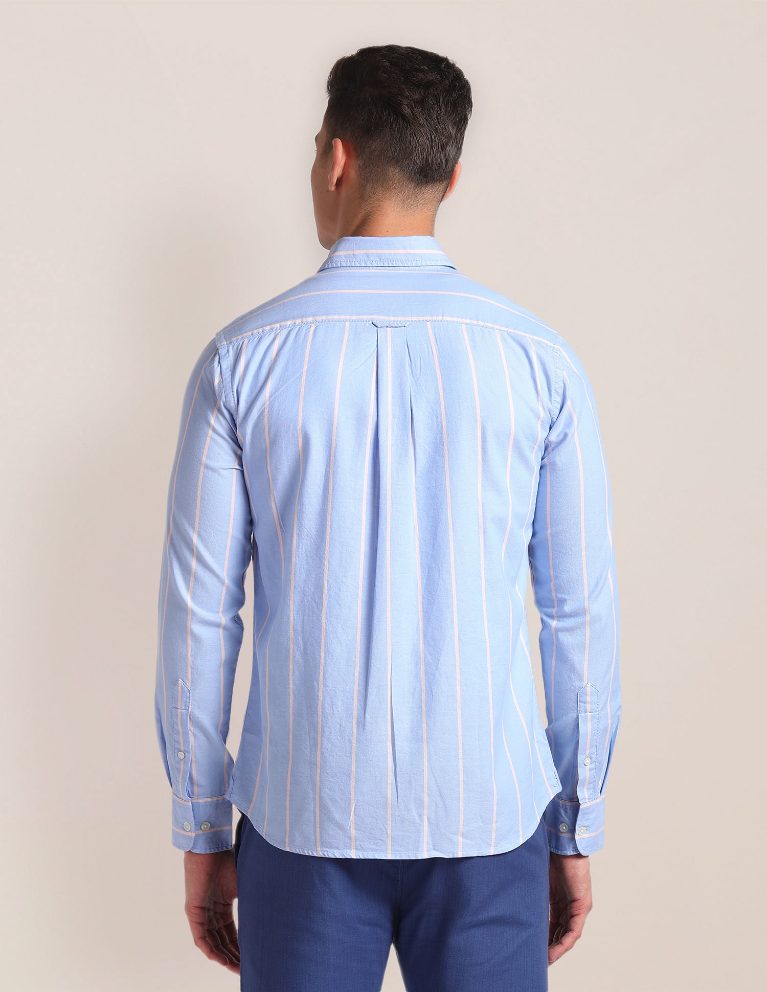 Premium Cotton Dobby Shirt Blue - U.S. Polo Assn. India | Large