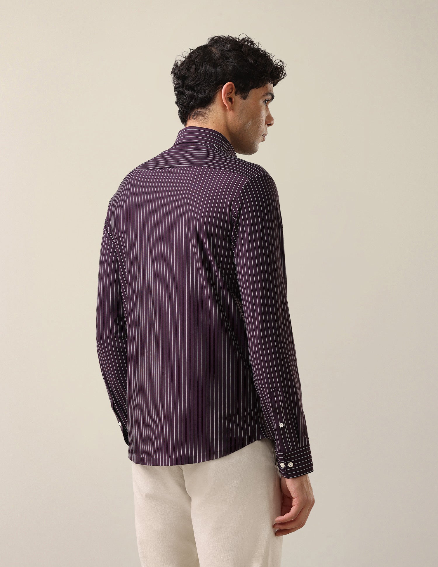 Vertical Striped Knitted Shirt Purple - U.S. Polo Assn. India | Large