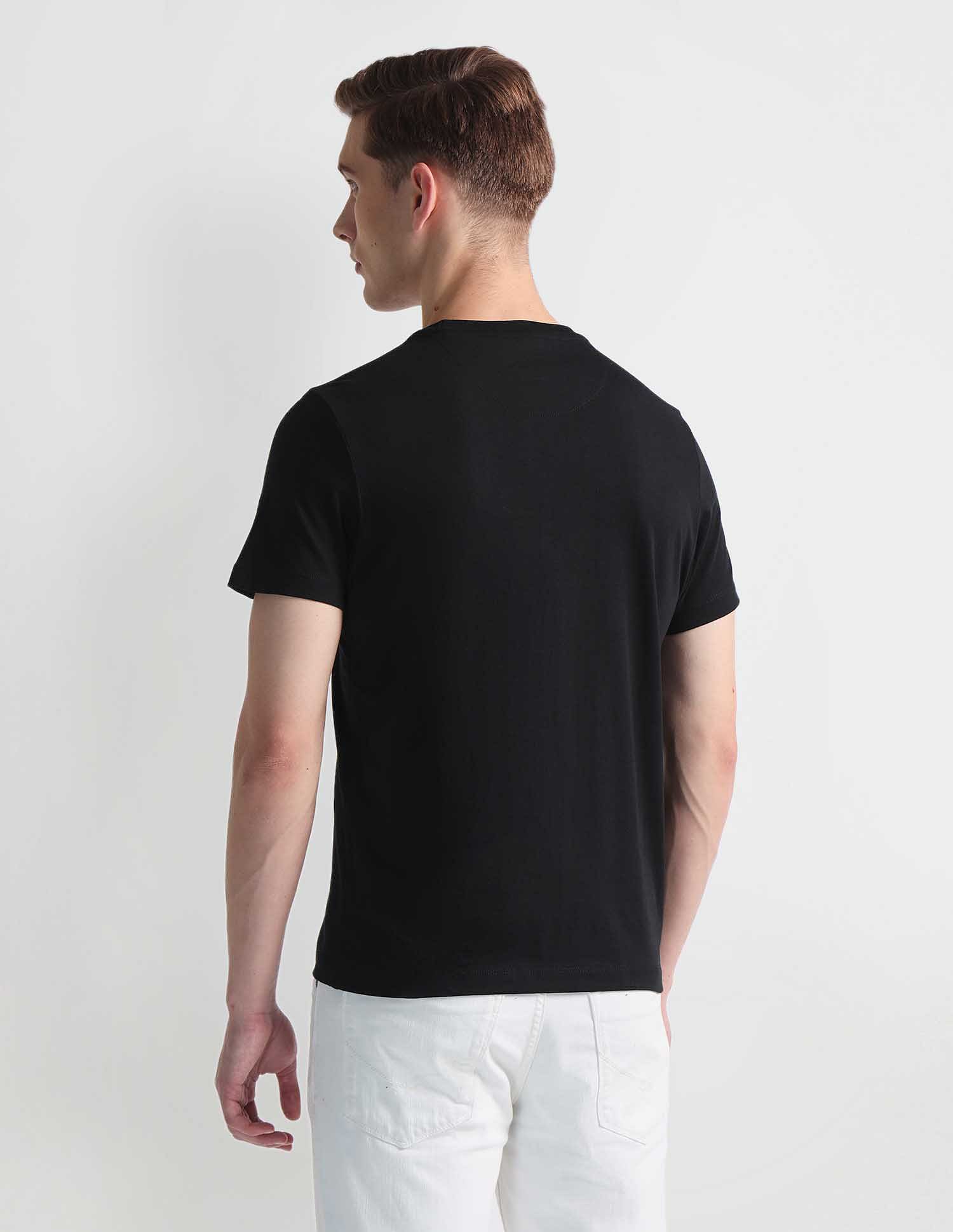 Brand Print Muscle Fit T-Shirt Black - U.S. Polo Assn. India | Large