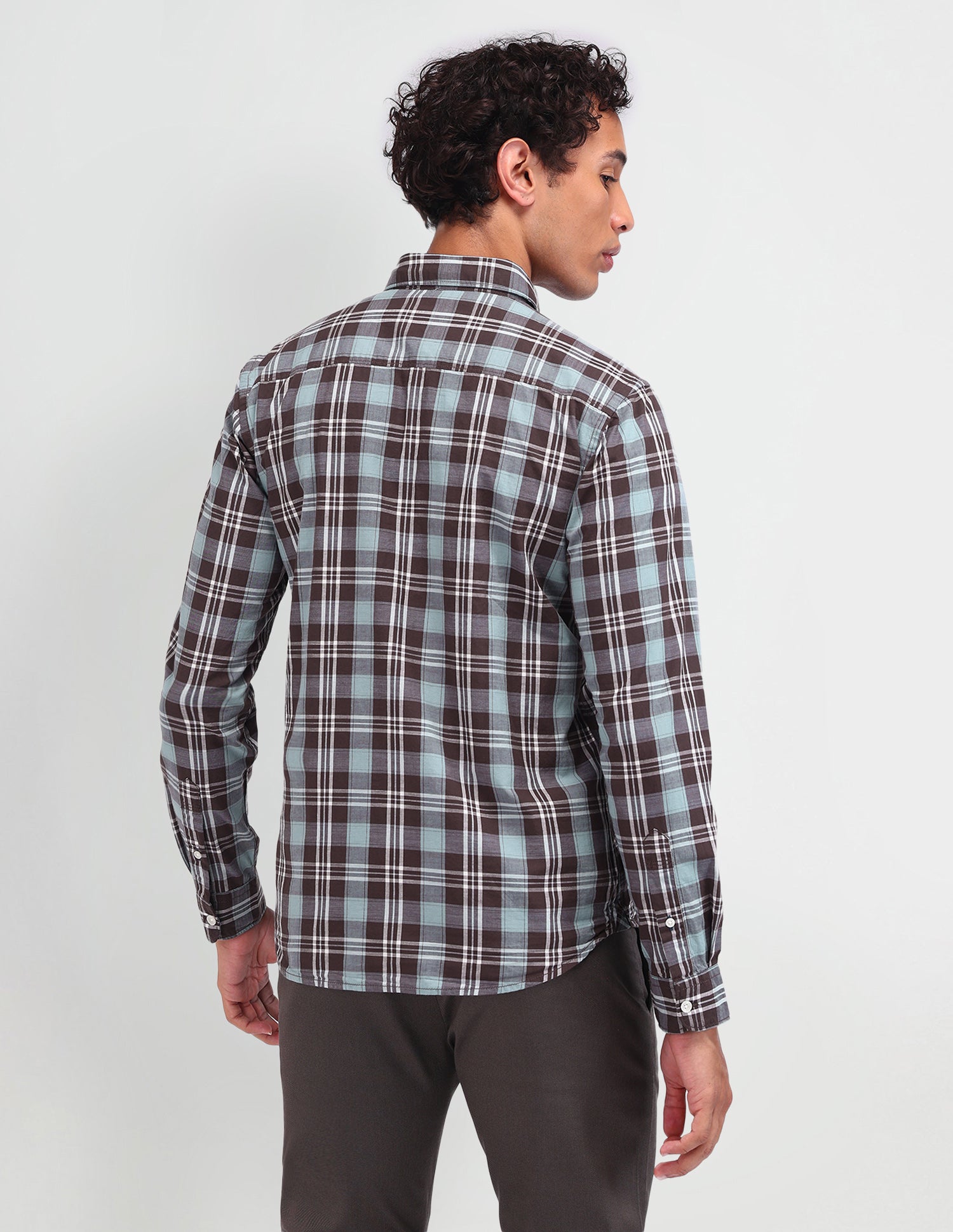 Dupplin Checked Poplin Shirt Brown - U.S. Polo Assn. India | Large