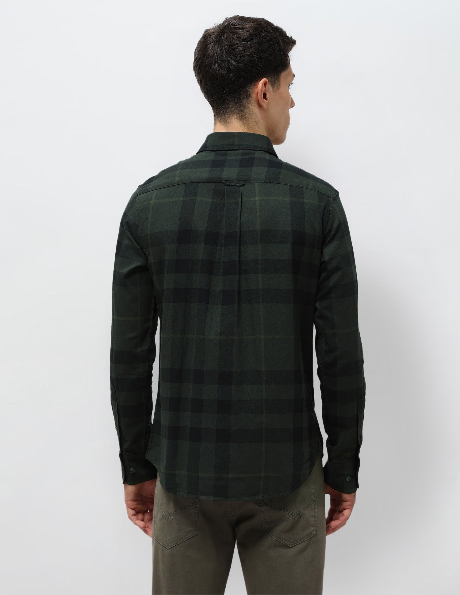 Tartan Checked Tailored Fit Shirt Olive - U.S. POLO ASSN. | Large