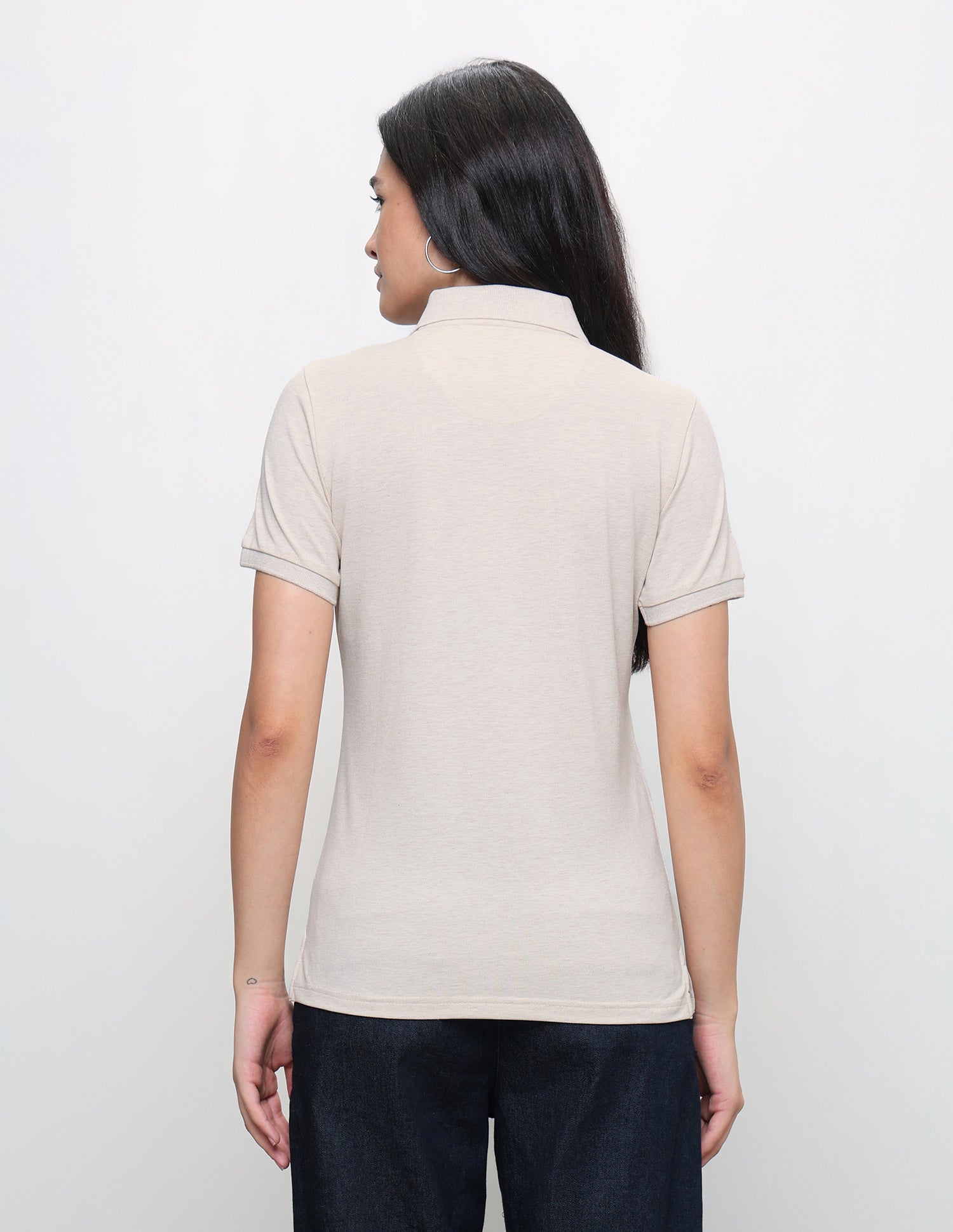 Heathered Regular Fit Polo Shirt Beige - U.S. Polo Assn. India | Large