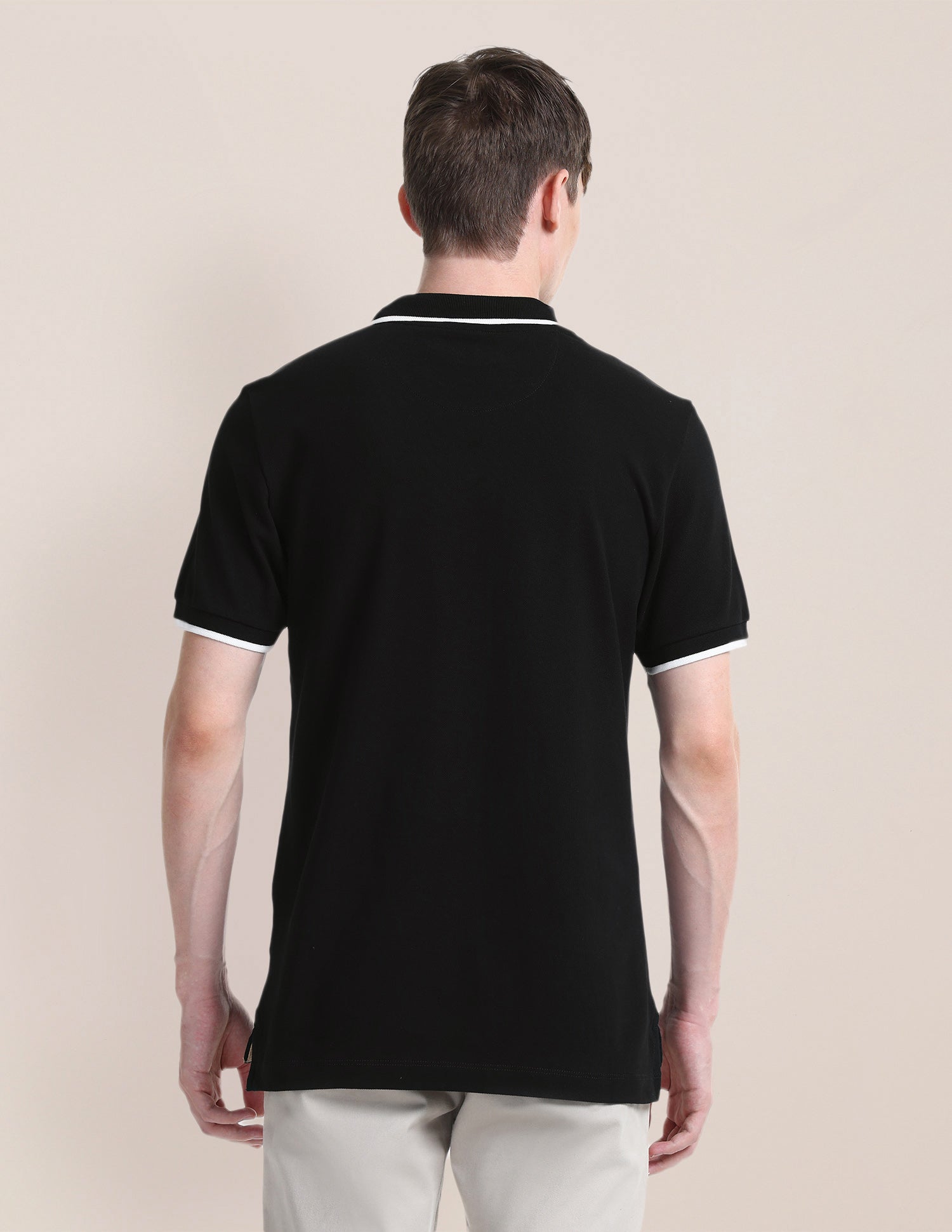 Solid Slim Fit Polo Shirt Black - U.S. Polo Assn. India | Large