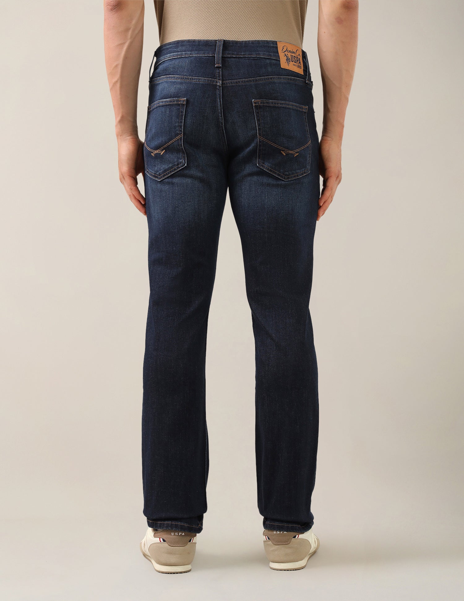 Harold Slim Straight Fit Blue Jeans Dark Blue - U.S. Polo Assn. India | Large