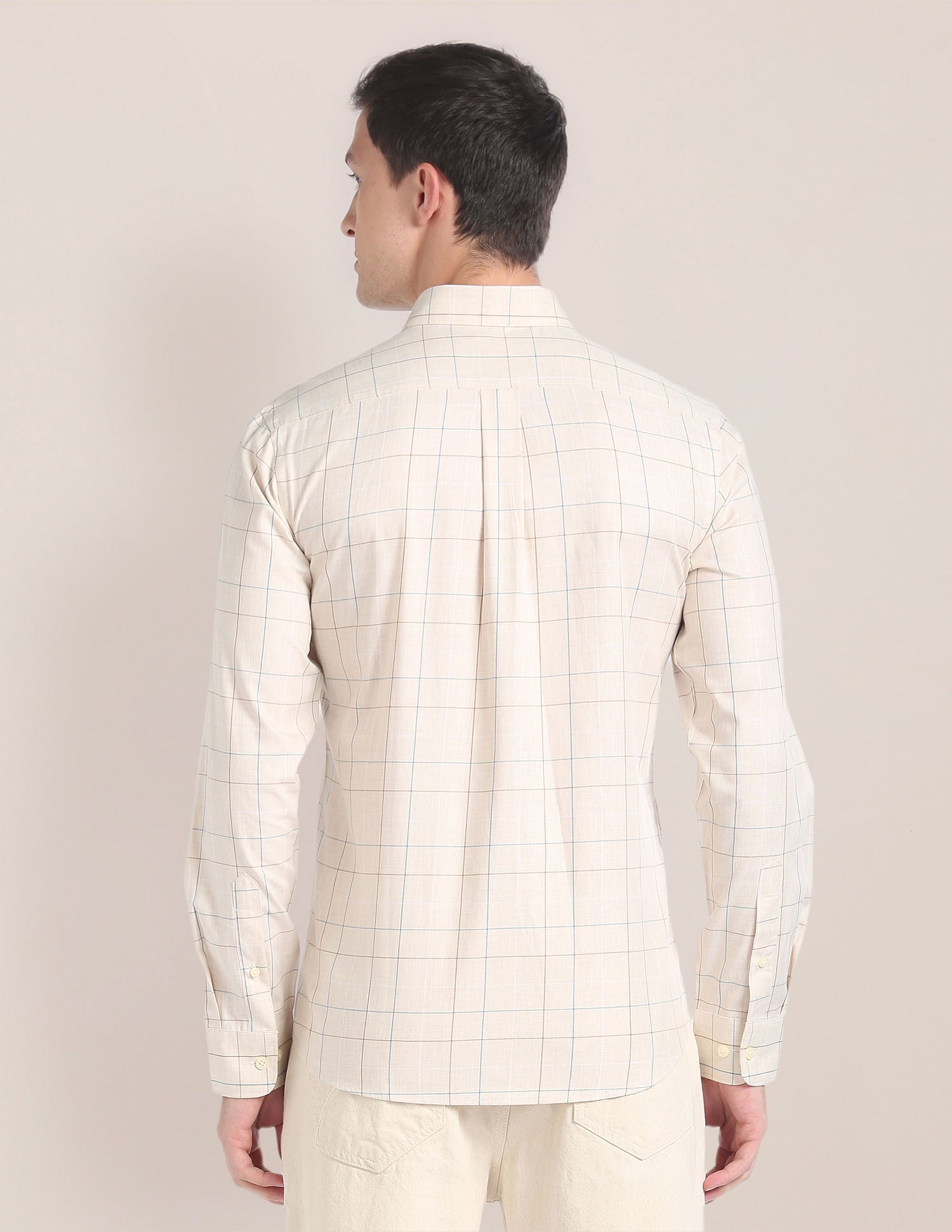 Twill Cotton Shirt Beige - U.S. Polo Assn. India | Large