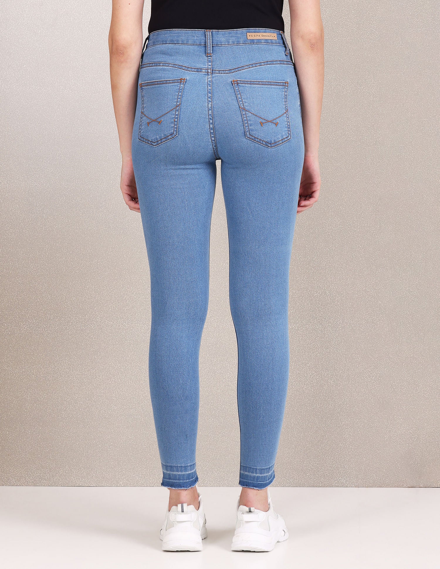 High Rise Stone Wash Jeans Blue - U.S. Polo Assn. India | Large