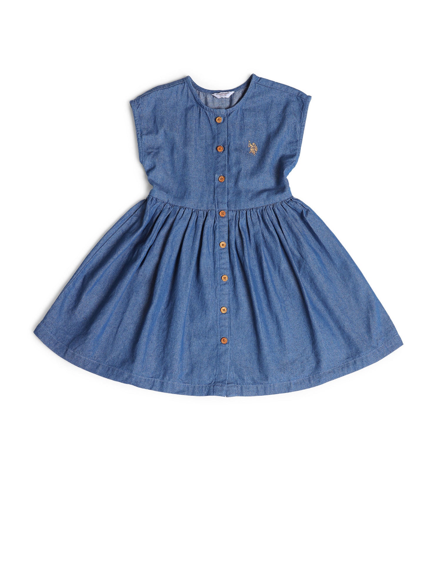 Girls Cotton Fit & Flare Dress Blue - U.S. POLO ASSN. | Large