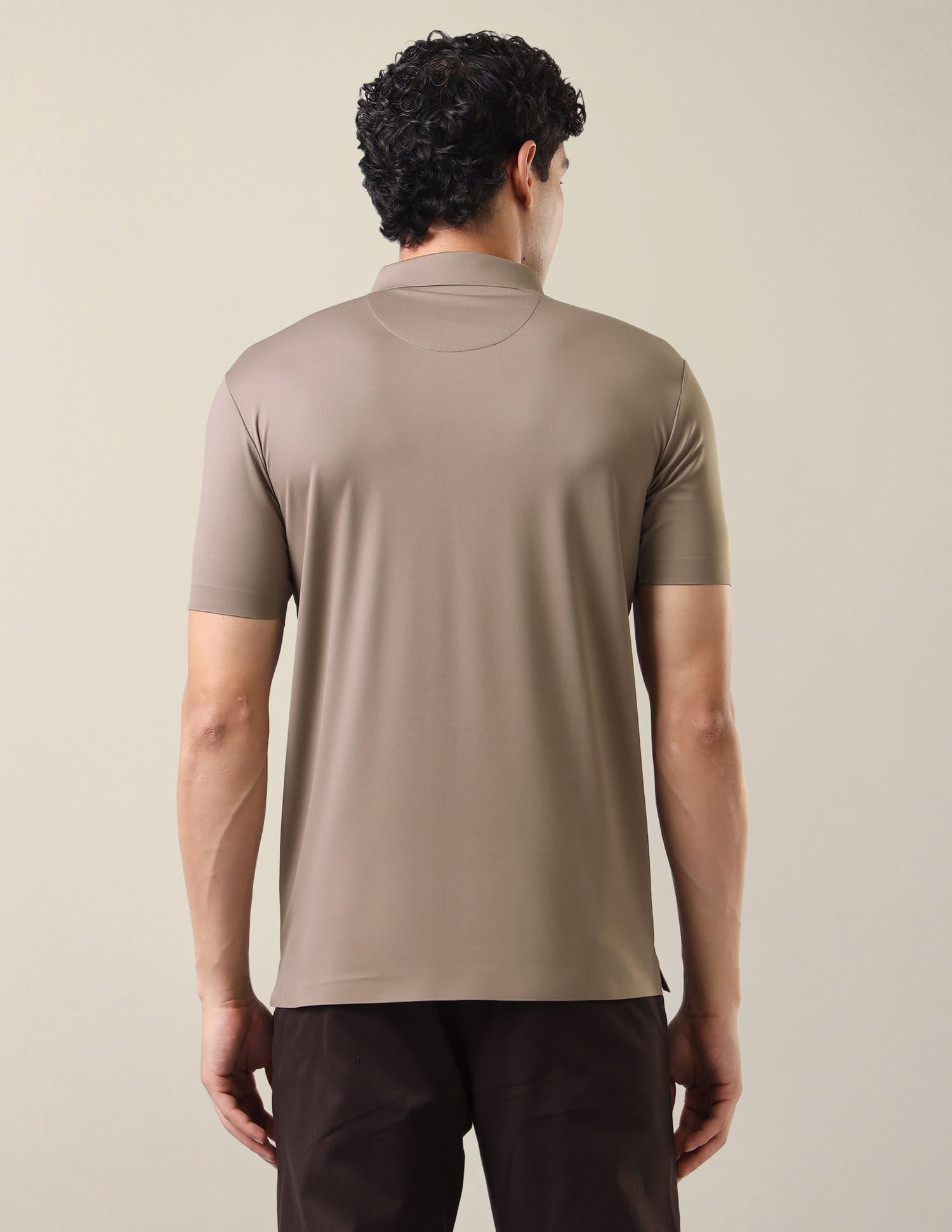 Solid Slim Fit Polo Shirt Light Brown - U.S. Polo Assn. India | Large