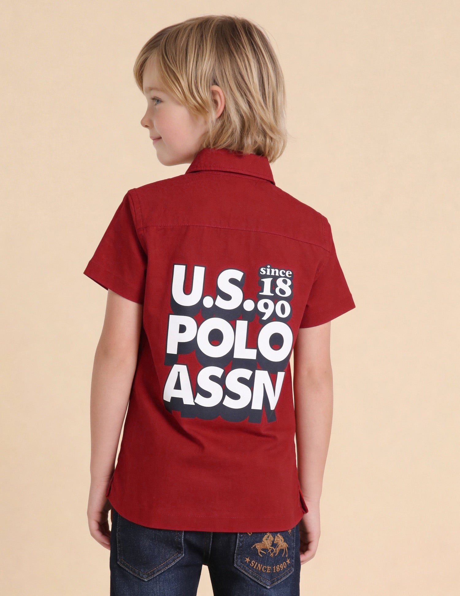 Brand Printed Regular Fit Shirt Red - U.S. Polo Assn. India | Large