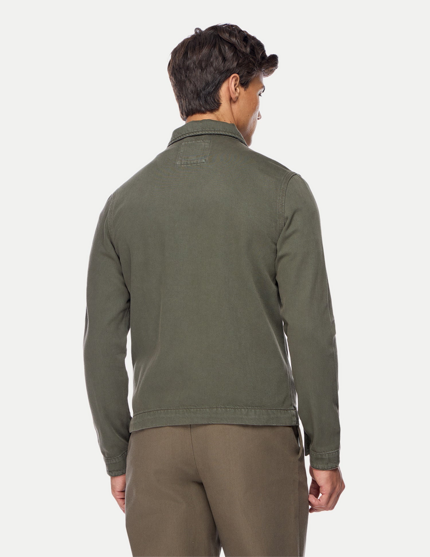 Solid Regular Fit Trucker Jacket Olive - U.S. Polo Assn. India | Large