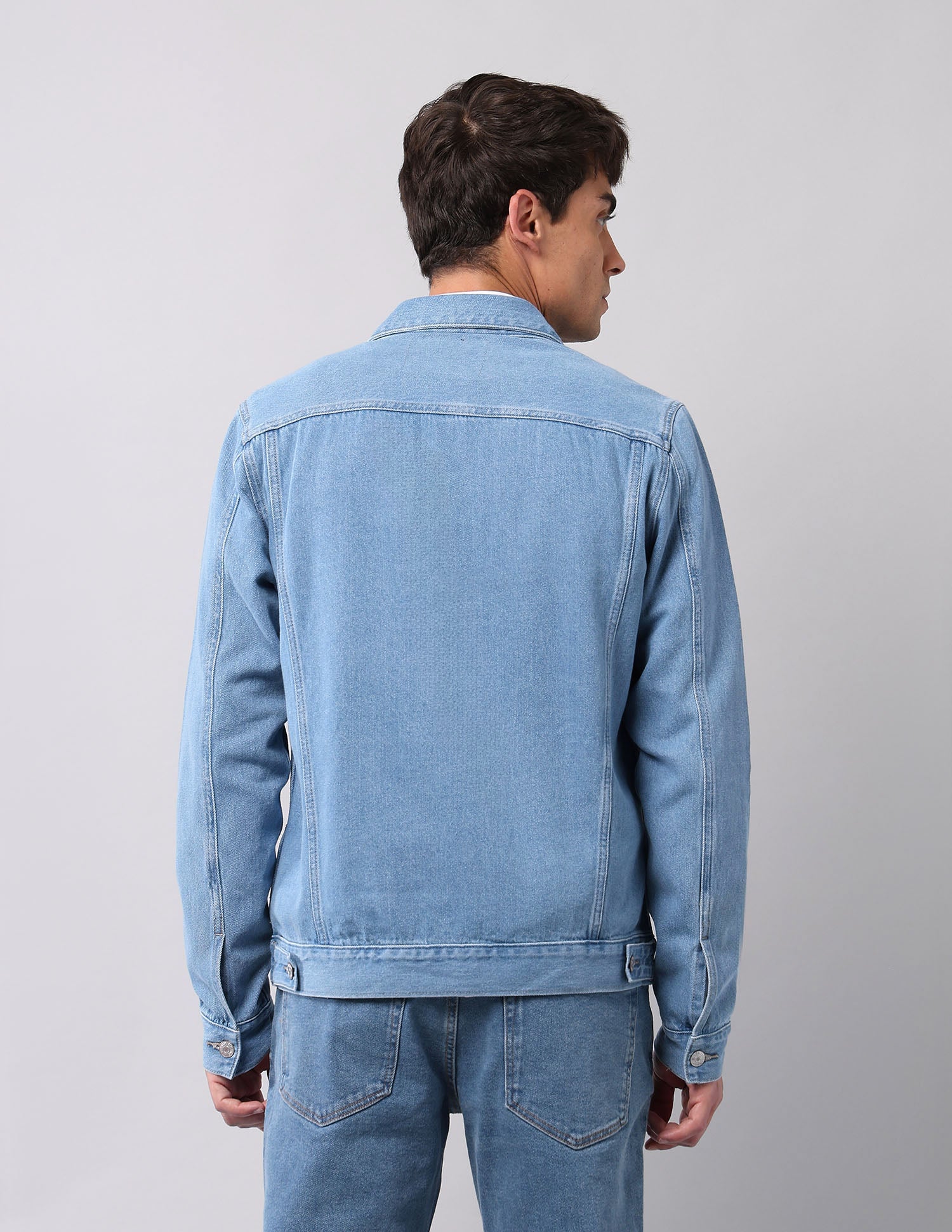 Pure Cotton Regular Fit Denim Jacket Light Wash - U.S. Polo Assn. India | Large