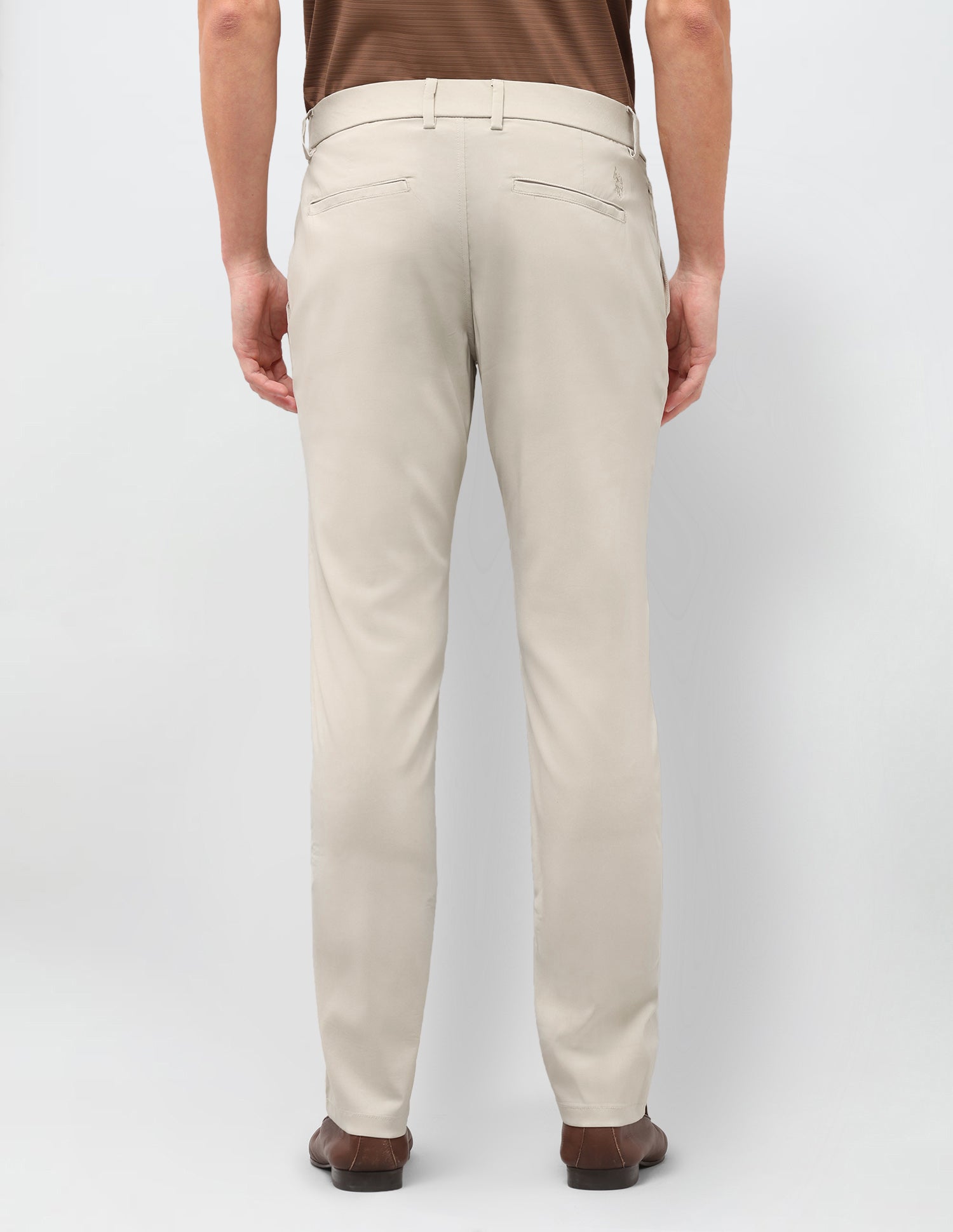 Satin Austin Slim Fit Trousers Beige - U.S. Polo Assn. India | Large