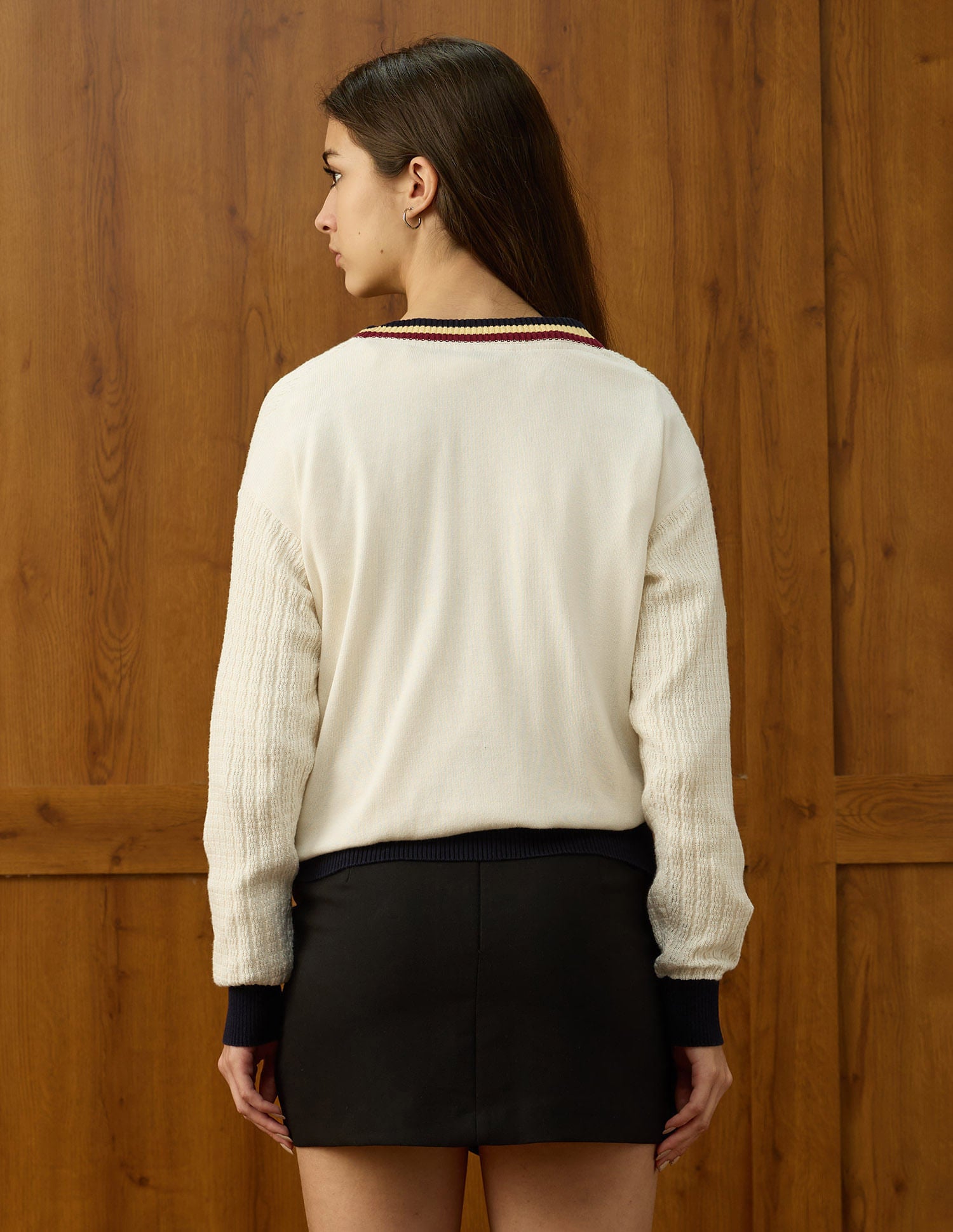 Textured Relaxed Fit Sweater White - U.S. POLO ASSN. | Large