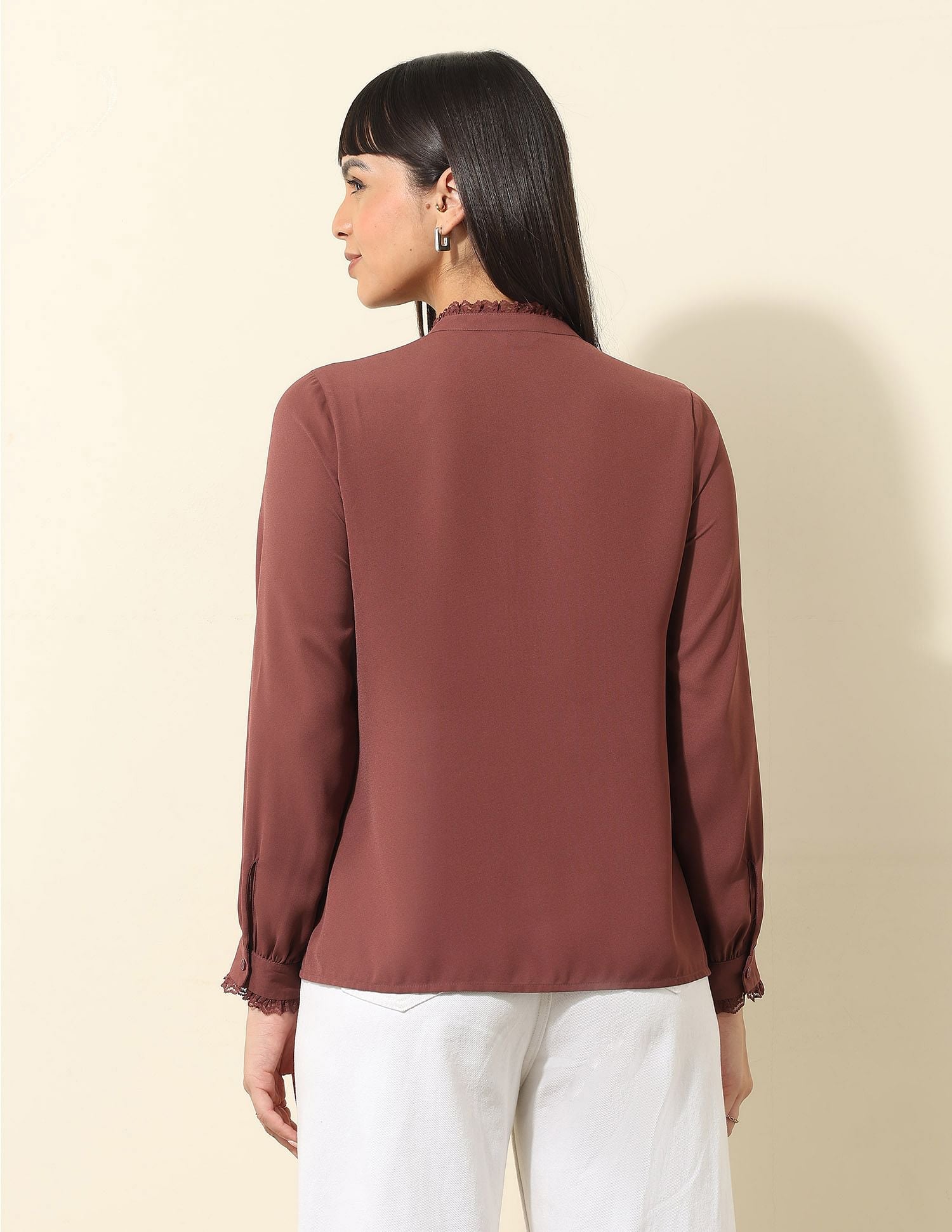 Ruffled Frill Top Maroon - U.S. POLO ASSN. | Large