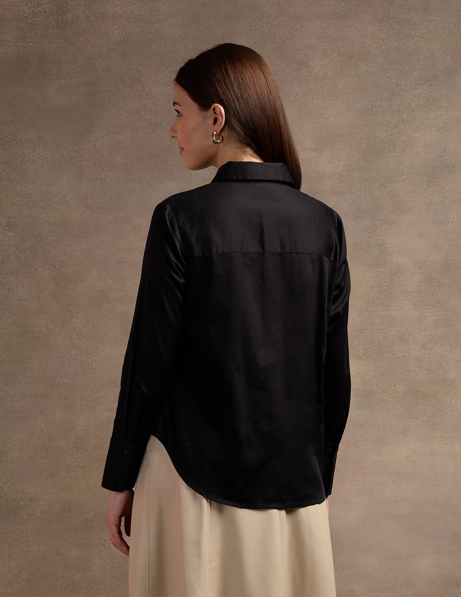 Regular Fit Satin Shirt Black - U.S. POLO ASSN. | Large