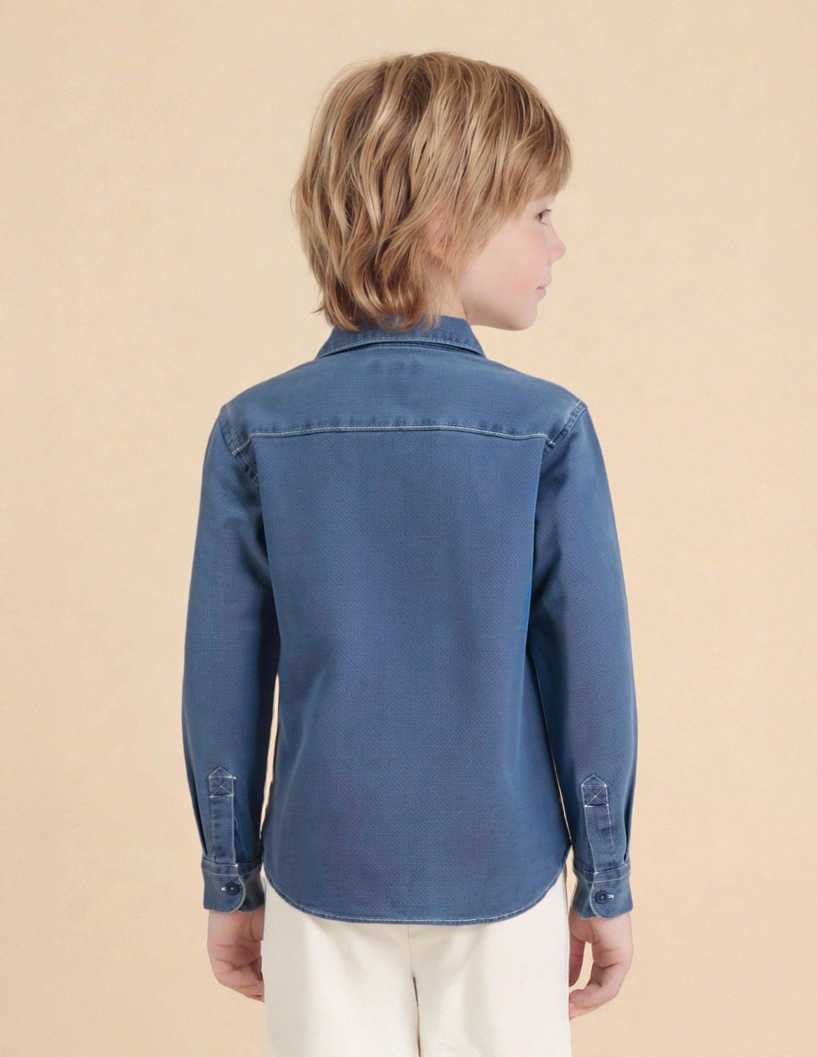 Boys Solid Dobby Shirt Indigo - U.S. Polo Assn. India | Large