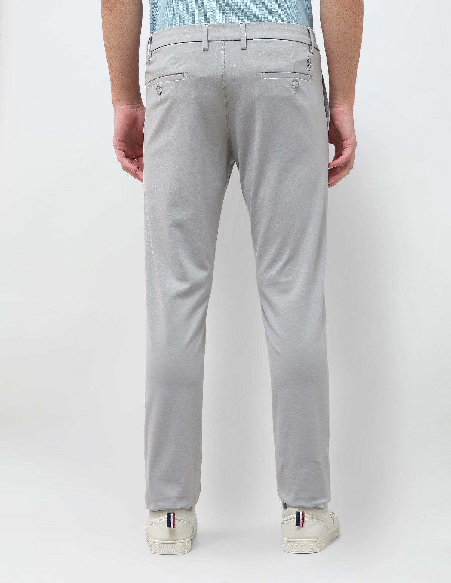Satin Slim Fit Trousers Grey - U.S. Polo Assn. India | Large