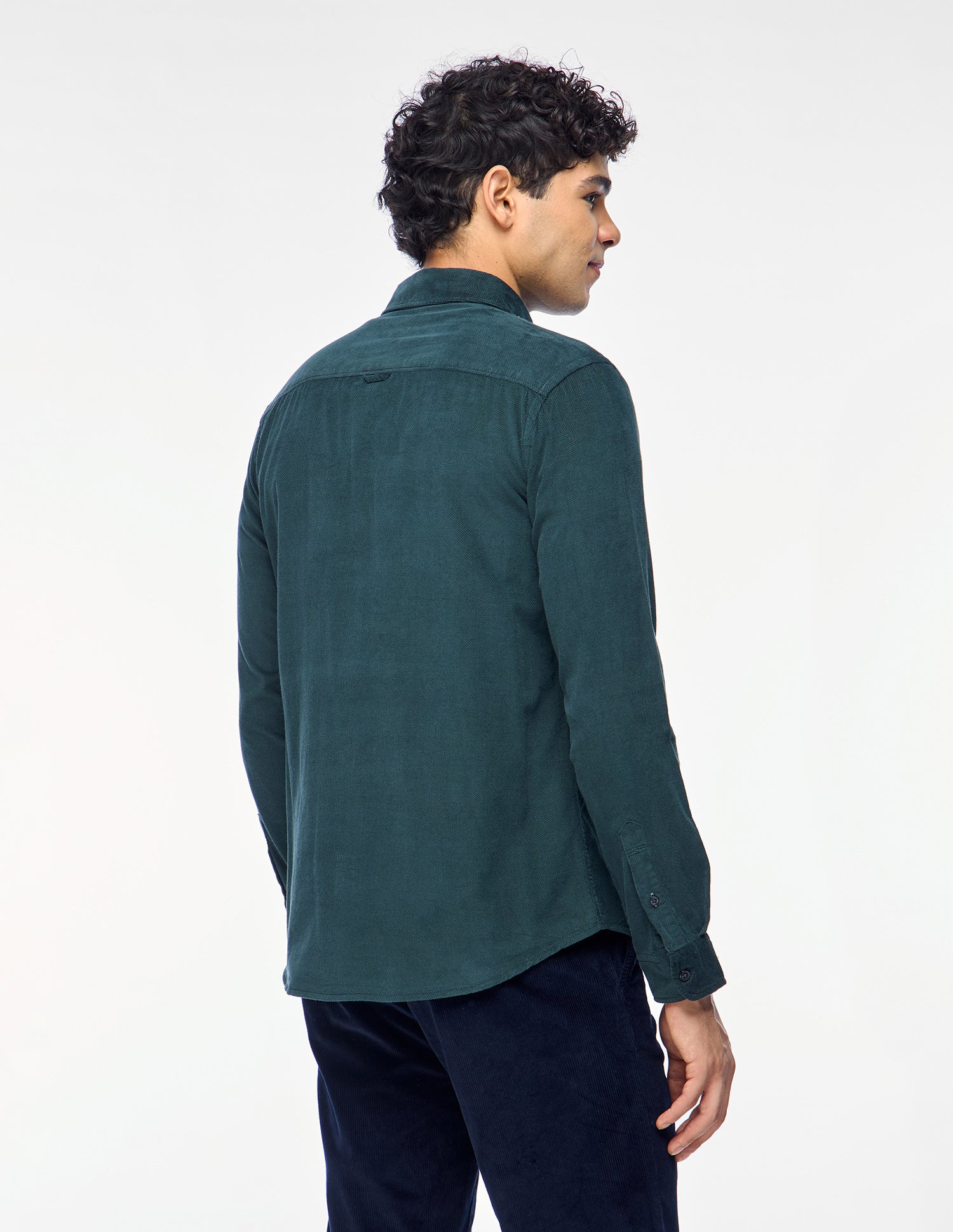 Corduroy Regular Fit Shirt Dark Teal - U.S. Polo Assn. India | Large