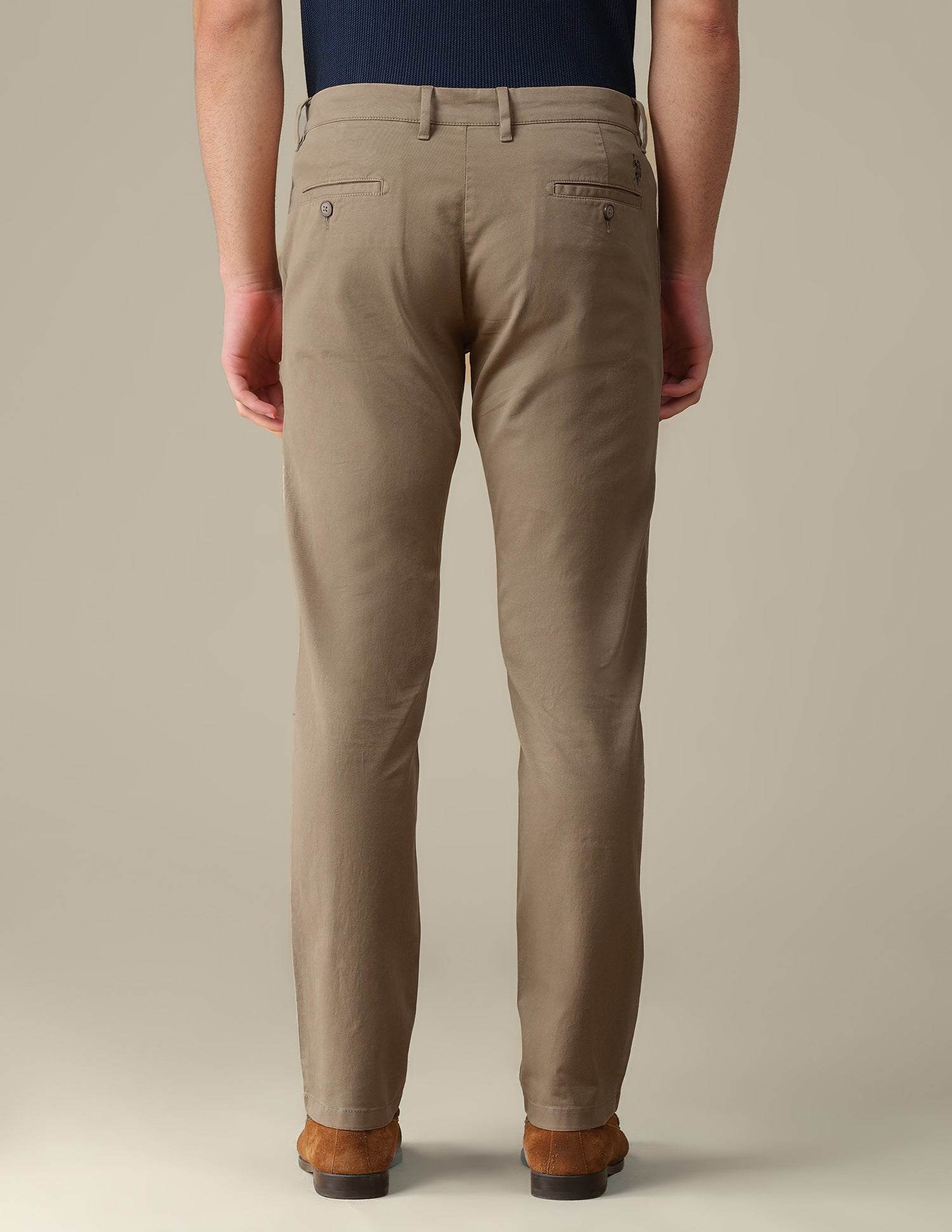Denver slim fit Twill Trousers Tan - U.S. Polo Assn. India | Large