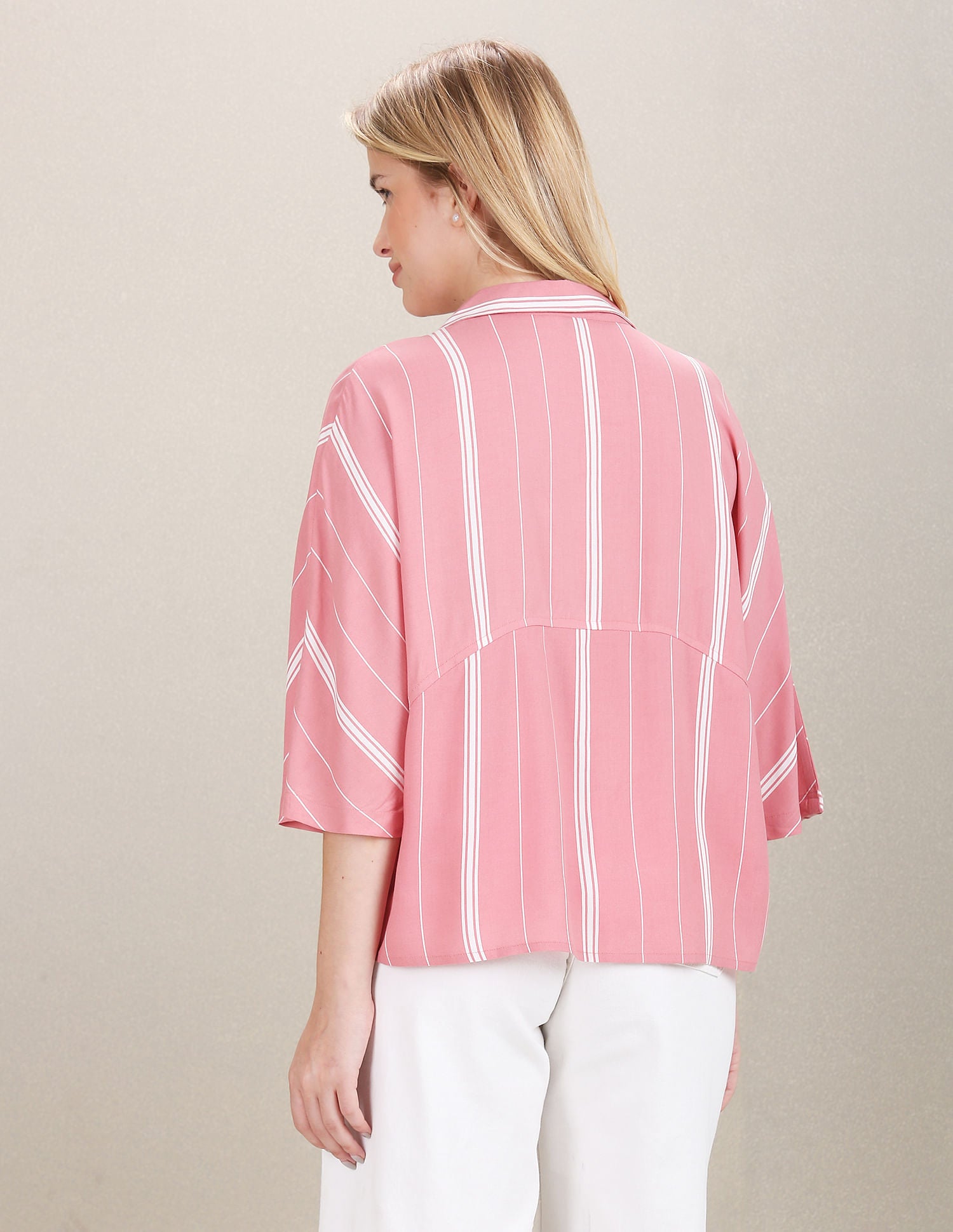Extended Sleeve Vertical Stripe Top Pink - U.S. POLO ASSN. | Large