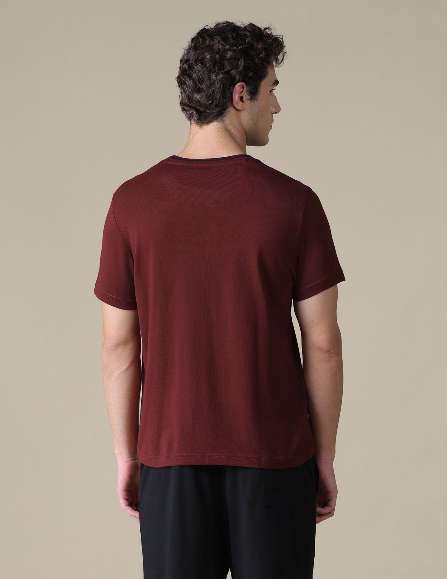 Brand Printed Slim Fit T-Shirt Wine - U.S. Polo Assn. India | Large