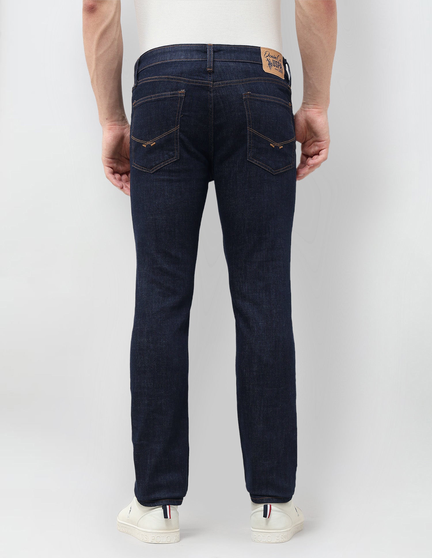 Regallo Skinny Fit Mid Rise Jeans Dark Blue - U.S. Polo Assn. India | Large