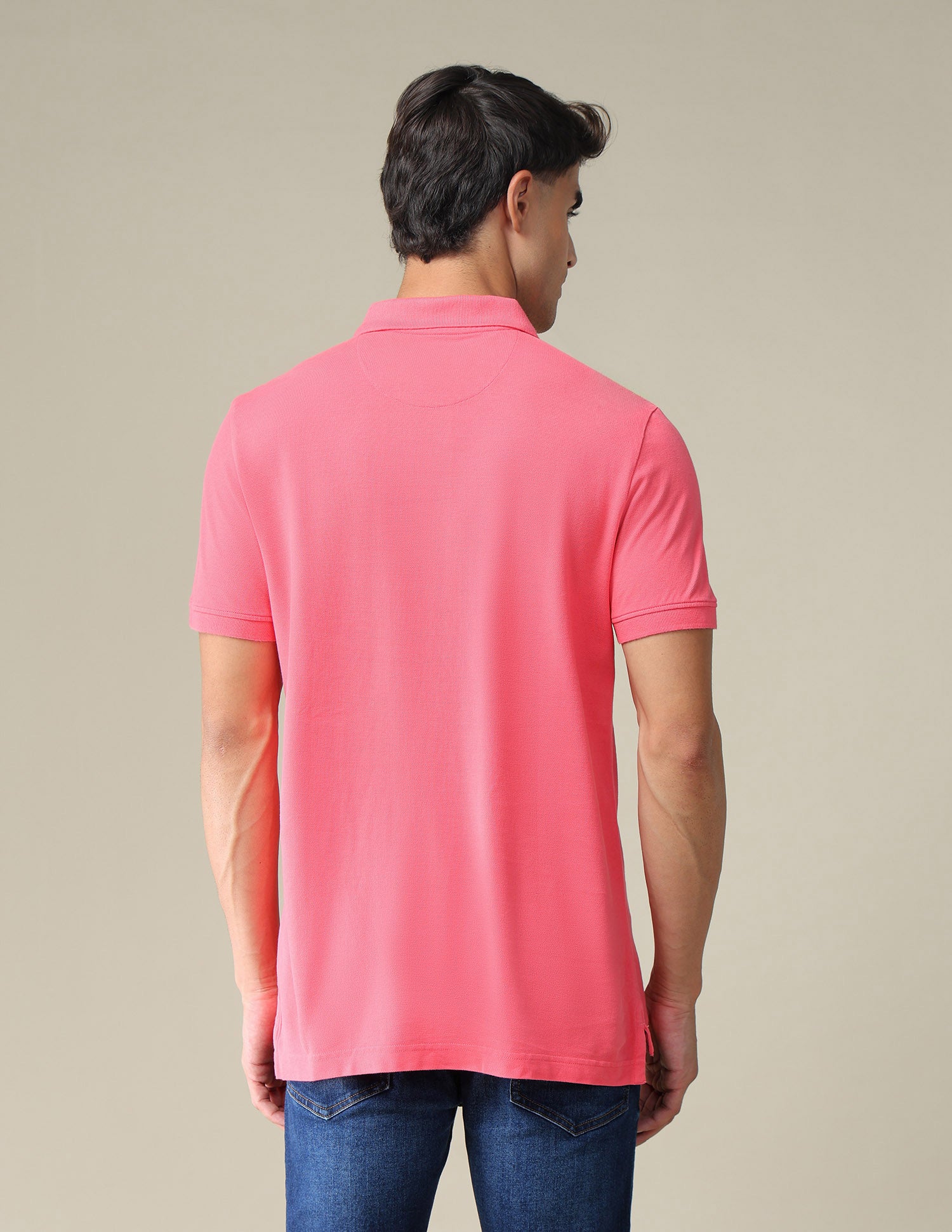 Vertical Striped Cotton Polo Shirt Pink - U.S. POLO ASSN. | Large
