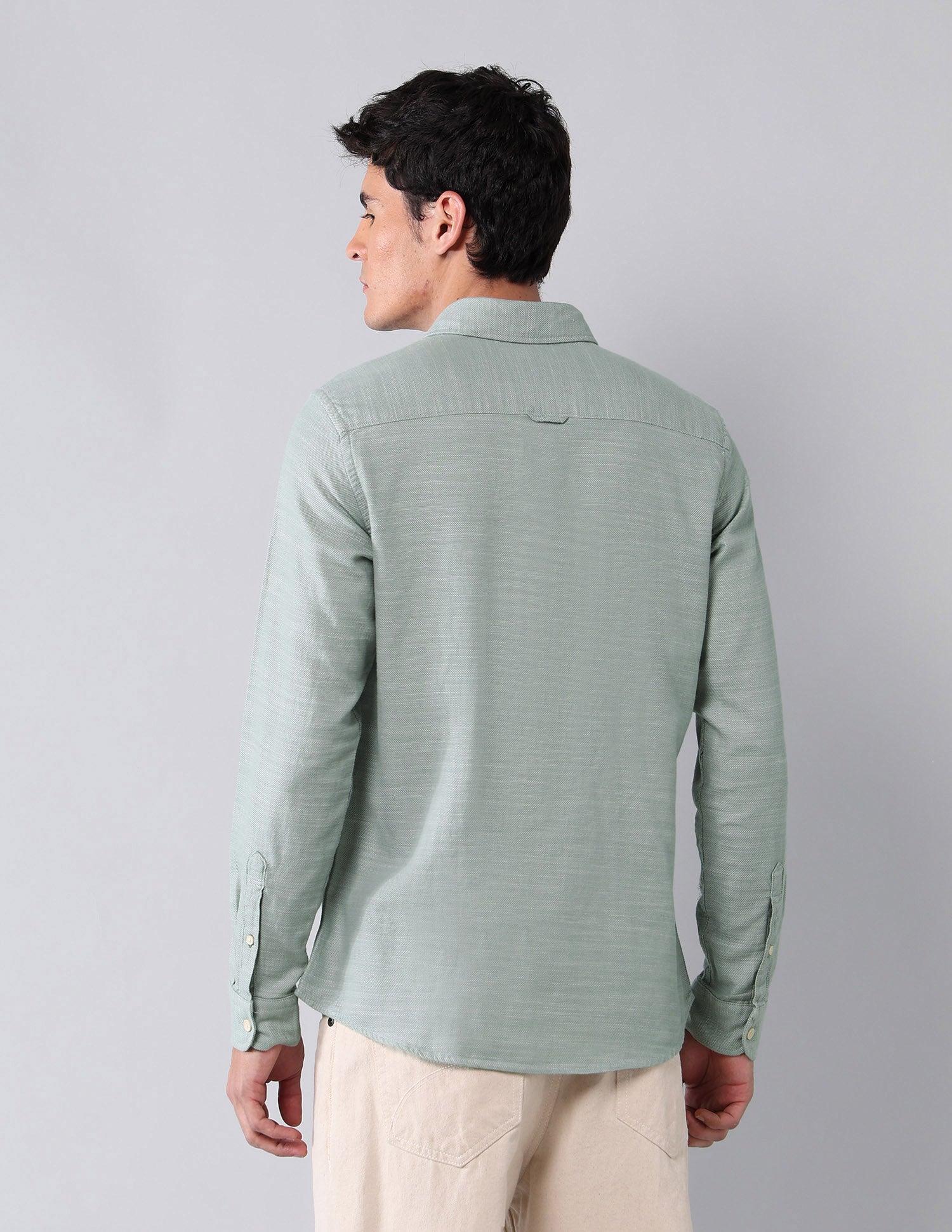 All-Over Printed Pure Cotton Shirt Green - U.S. Polo Assn. India | Large