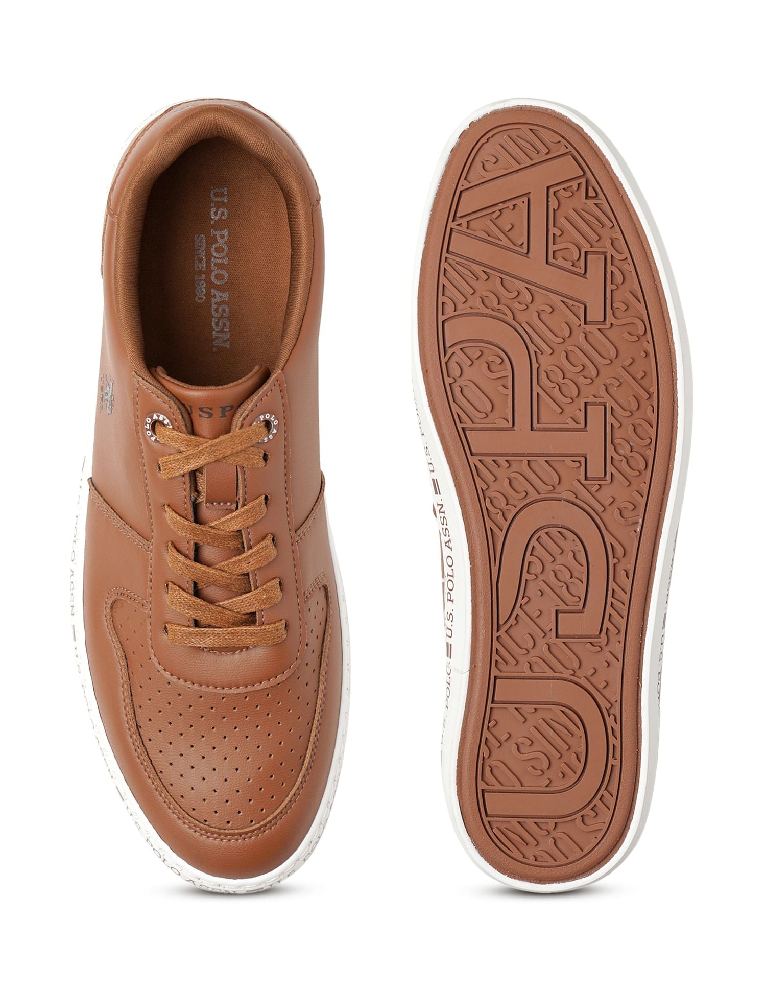 Men Contrast Midsole Conrad Sneakers Tan - U.S. POLO ASSN. | Large