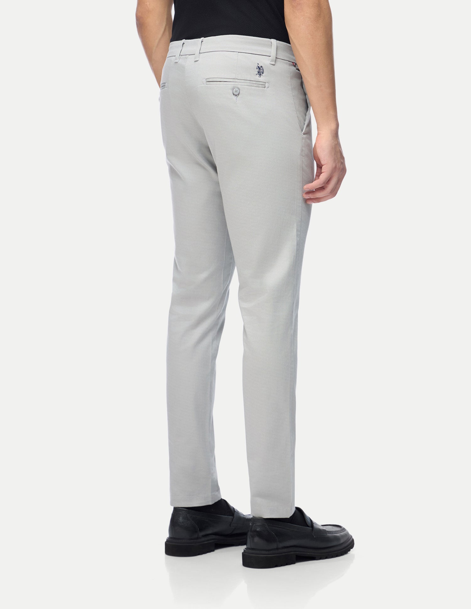 Austin Trim Regular Fit Satin Trousers Light Grey - U.S. Polo Assn. India | Large
