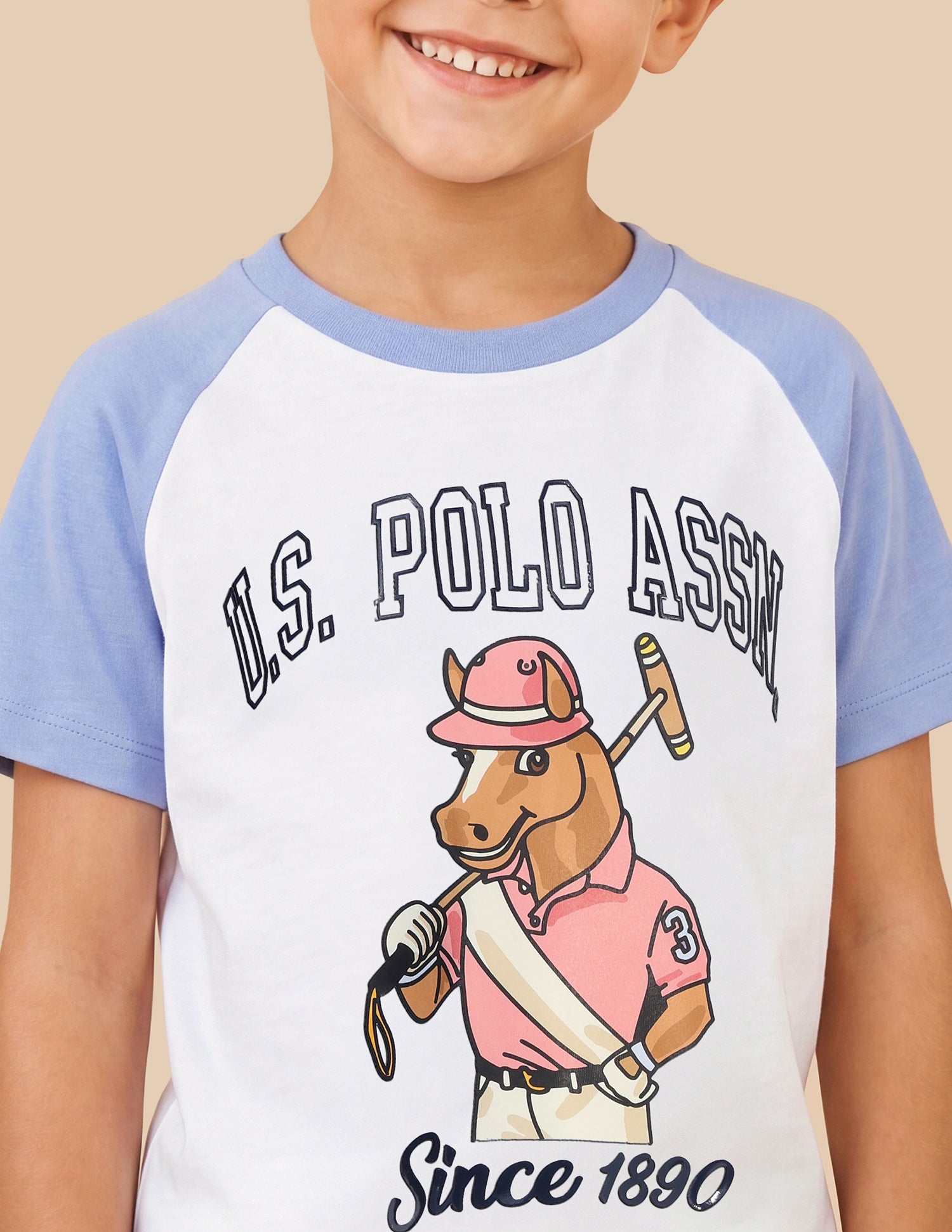 Graphic Brand Printed Regular Fit T-Shirt Light Blue - U.S. Polo Assn. India | Large